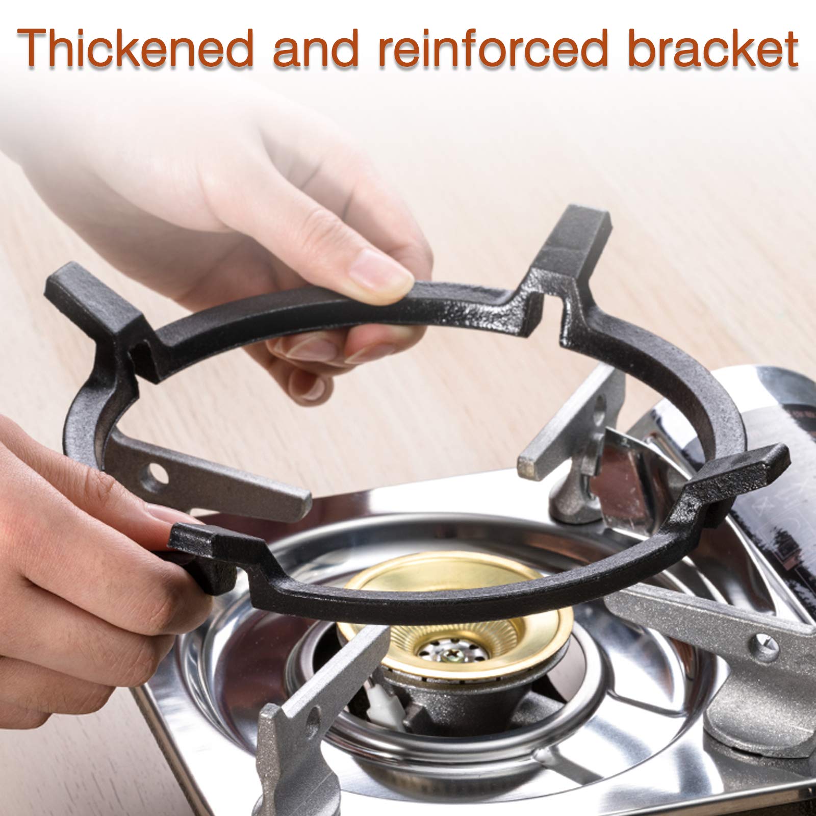 BESSEEK 6.75 Inch Non-Stick Cast Iron Wok Ring - Black Gas Stove Support Ring for Stir Frying, Deep Frying & Asian Cooking - Perfect for Woks on Gas Stovetops