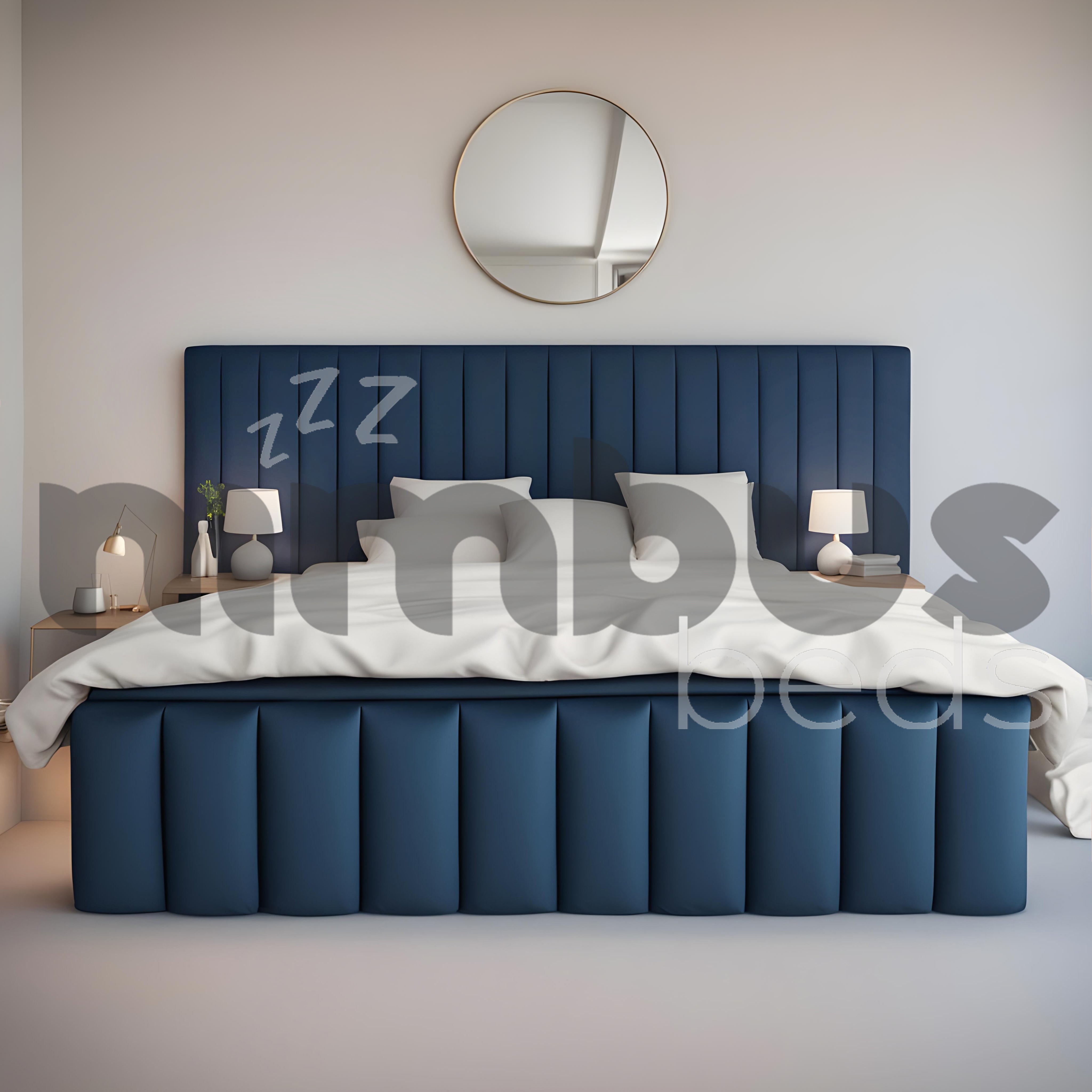 Luxury Louis Bed Frame - Queen Size, Upholstered Platform Bed with Wooden Slats & Noise-Free Support - Perfect for Master Bedroom, Guest Room, or Apartment