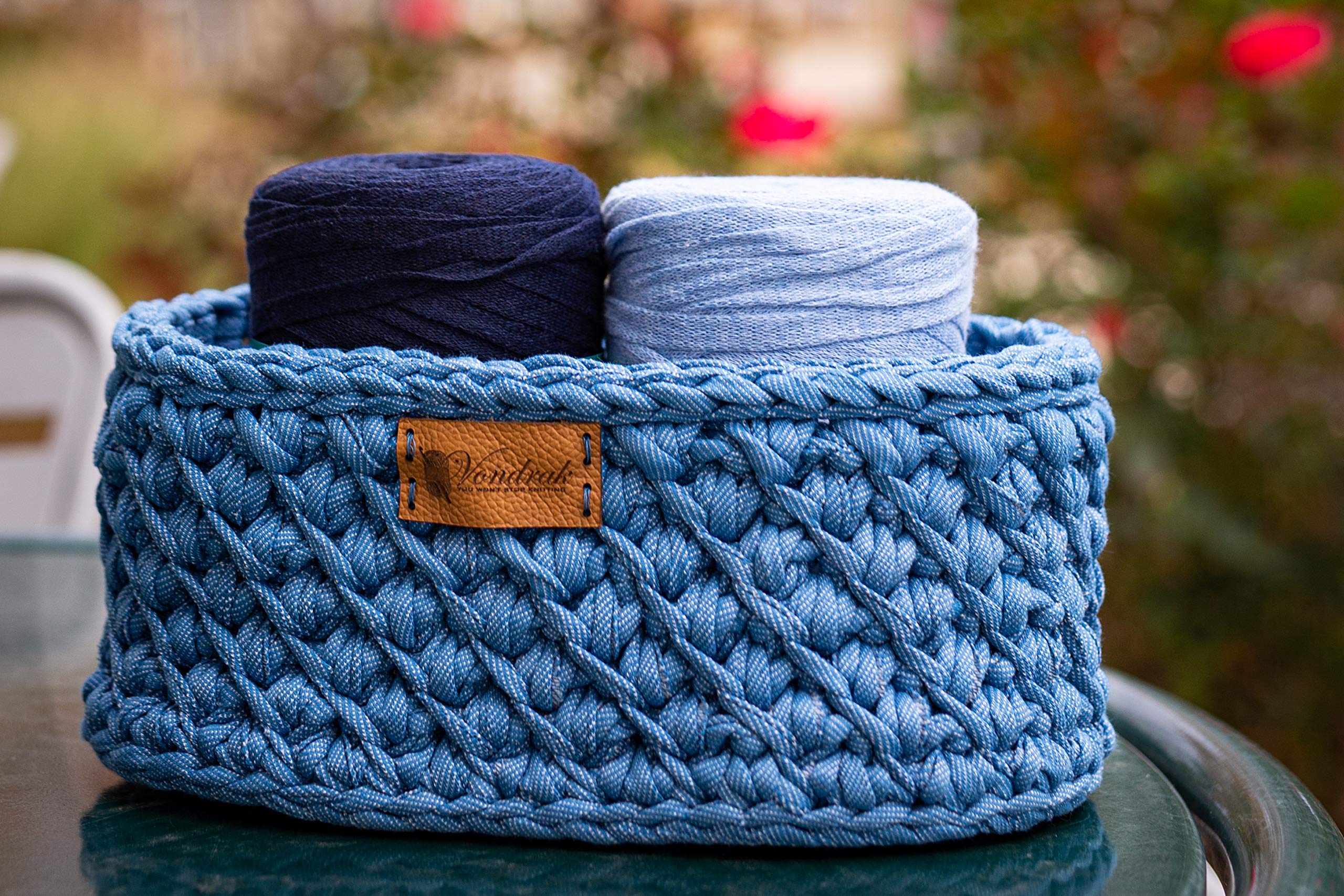 Recycled T-Shirt Yarn 130 Yards (1.5 lb) - Eco-Friendly Fabric Yarn for Crocheting & Knitting - Soft & Durable DIY Craft Material (Violet) - Perfect for Making Rugs, Baskets, and Home Decor Projects