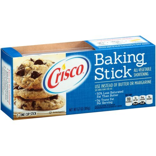 Crisco Original Baking Stick 6.7oz Bar (Pack of 6) - Perfect for Baking, Frying & Cooking - Ideal for Pies, Cookies & Homemade Recipes