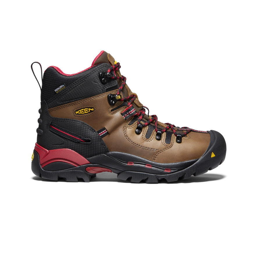 Men's Pittsburgh 6 Waterproof Steel Toe Work Boots - Bison Leather - Heavy Duty Safety Shoes for Construction, Hiking & Outdoor Work