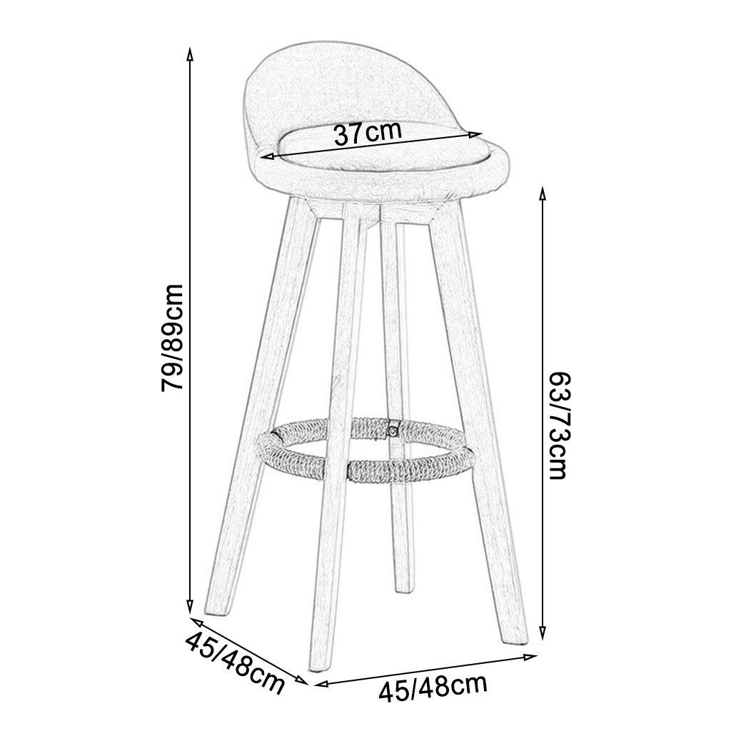 Swivel Bar Stools with Wooden Frame & Linen Upholstery - Adjustable Height Kitchen Counter Stools with Backrest & Footrest - Perfect for Home Bars, Breakfast Nooks & Small Space Dining