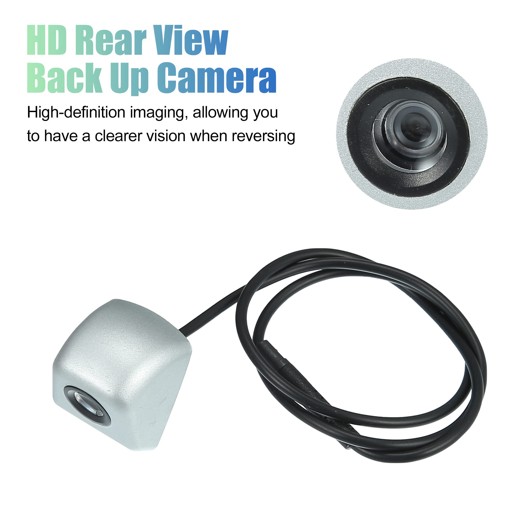 Universal Waterproof License Plate Backup Camera for Cars - Silver Tone Rear View Parking Sensor for Safe Reversing & Parking | Perfect for SUVs, Trucks & Sedans