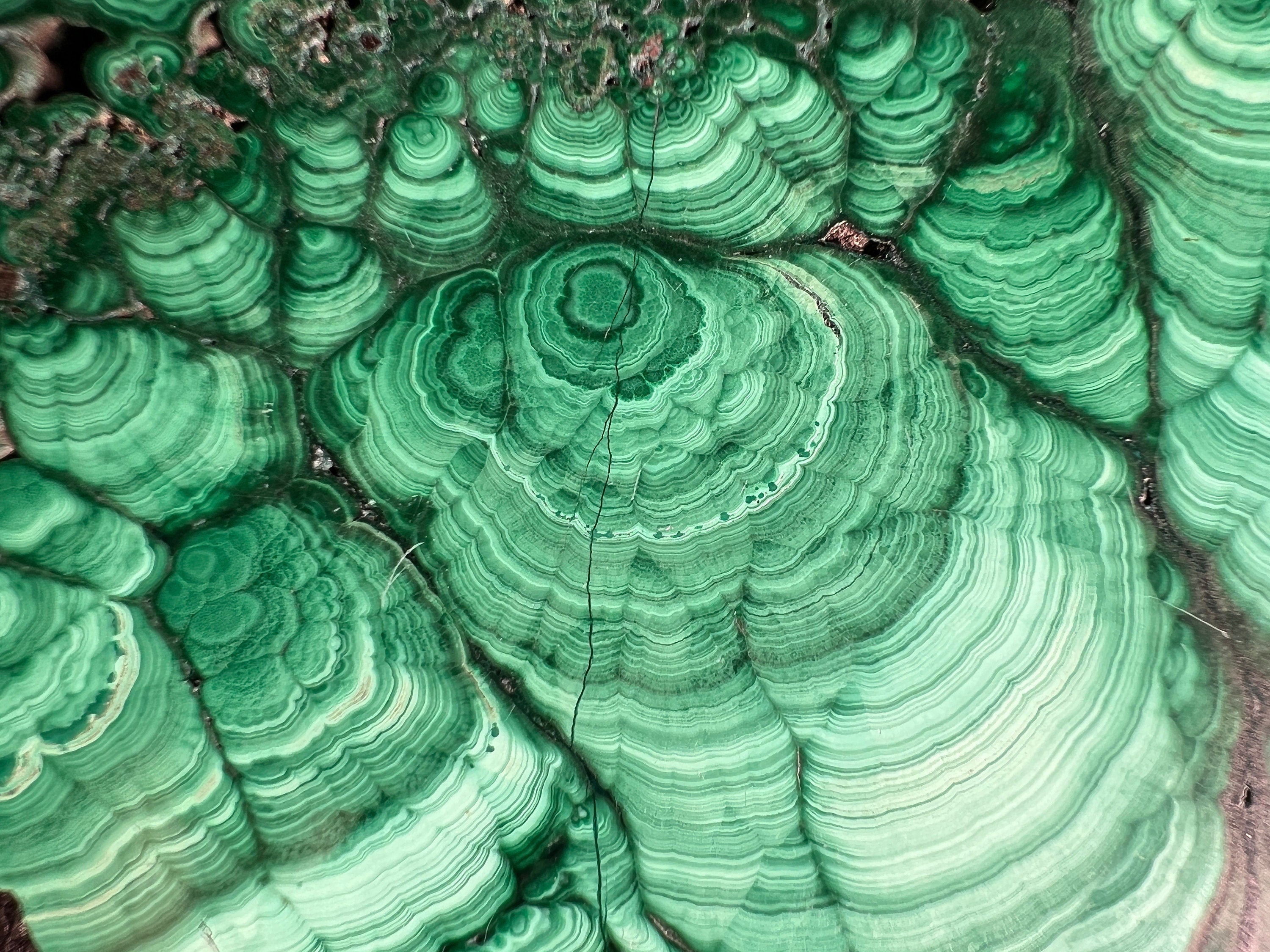 Natural Green Malachite Crystal Slab - Premium Stone for Jewelry Making, Unique Handcrafted Gift & Elegant Home Decor (50431) - Perfect for DIY Crafts, Meditation Spaces & Luxury Interior Design