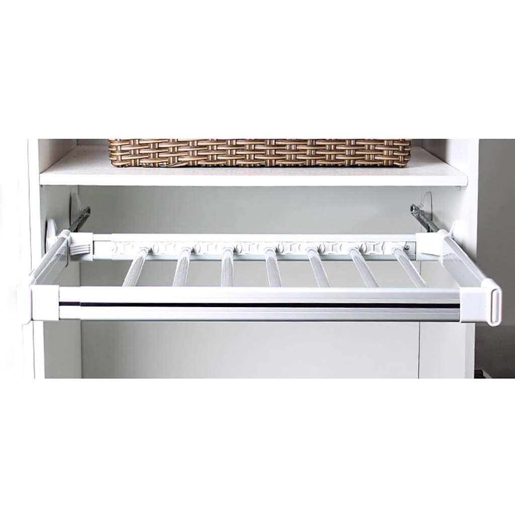 Pull Out Clothes Hanger with Sliding Rail - Space Saving Closet Organizer for Wardrobes (45-120cm Adjustable, Aluminum Finish) | Perfect for Bedroom Storage & Small Space Organization