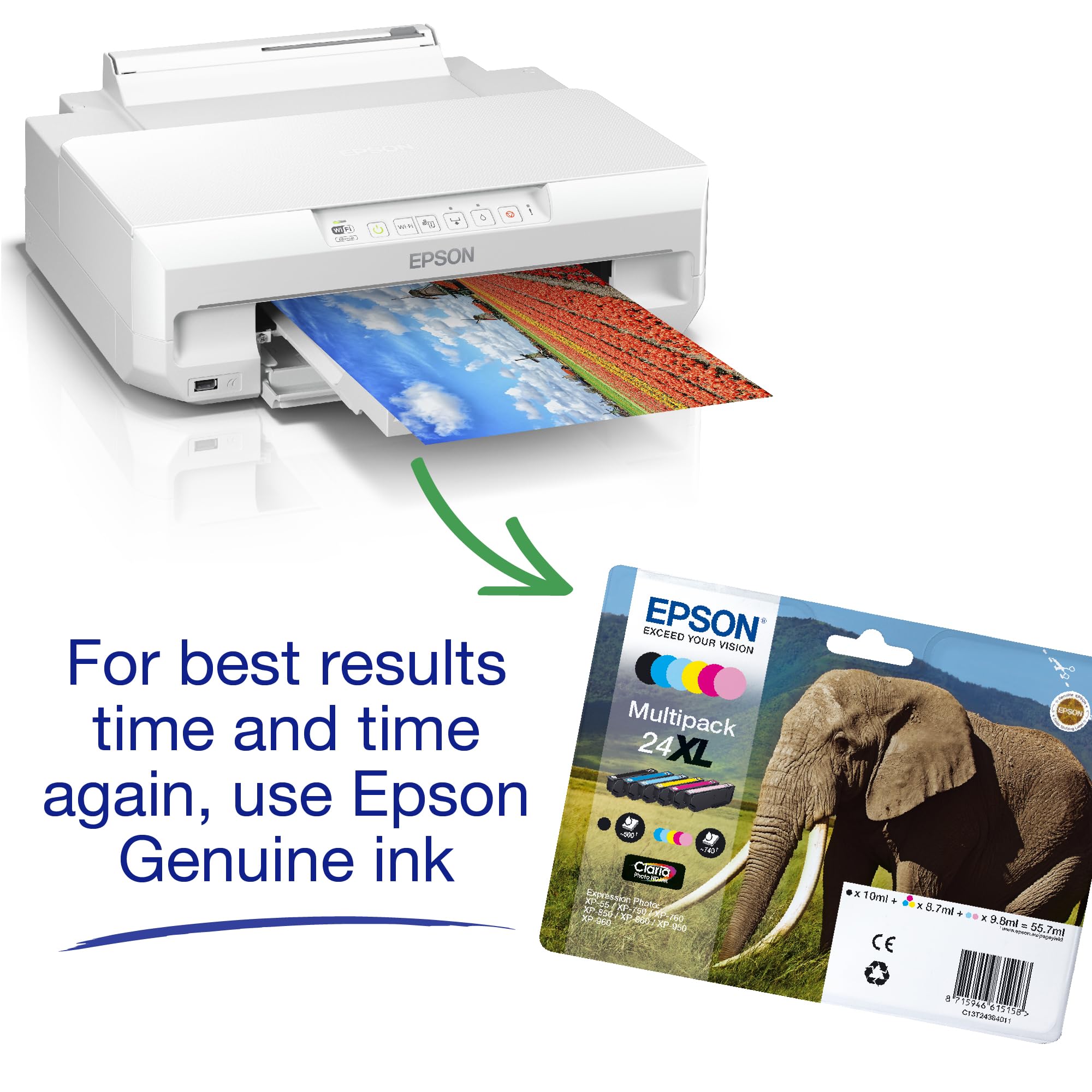 Epson Expression Photo XP-65 Wireless Color Photo Printer with High-Quality Prints for Home & Office Use | Perfect for Photo Albums, Scrapbooking & Professional Printing