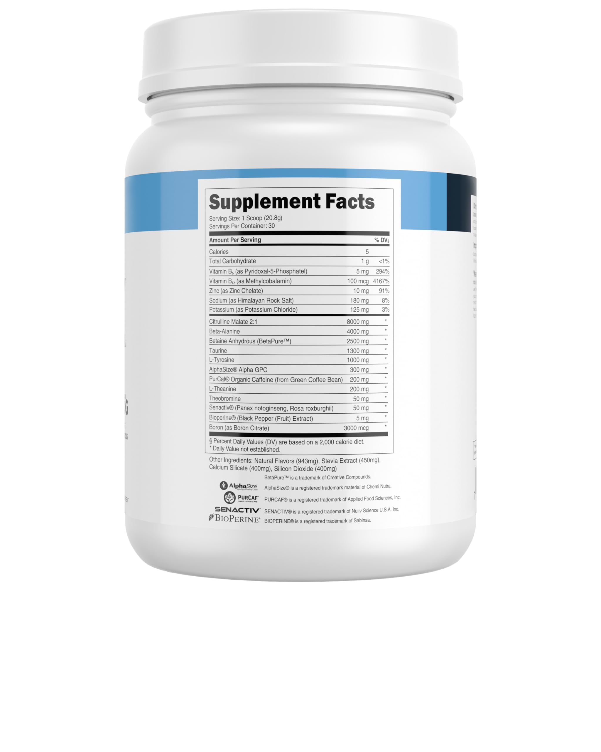 Transparent Labs Bulk Pre-Workout - Blue Raspberry, 30 Servings for Muscle & Strength | Gym & Fitness