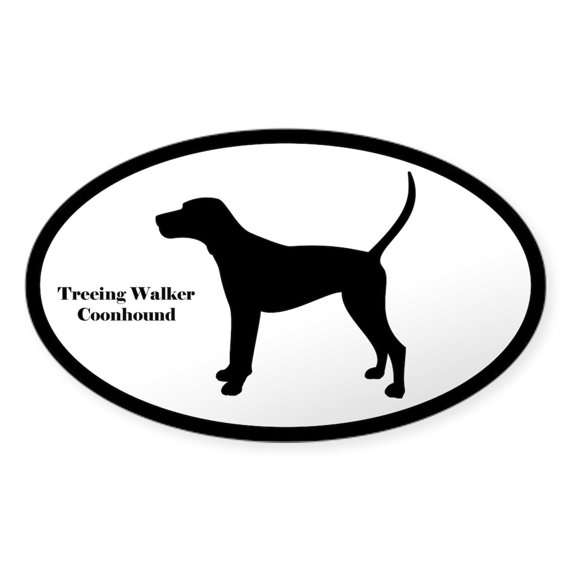 Treeing Walker Coonhound Silhouette Oval Car Bumper Sticker - Waterproof Vinyl Decal for Cars, Trucks, Laptops - Perfect for Dog Lovers & Hunting Enthusiasts