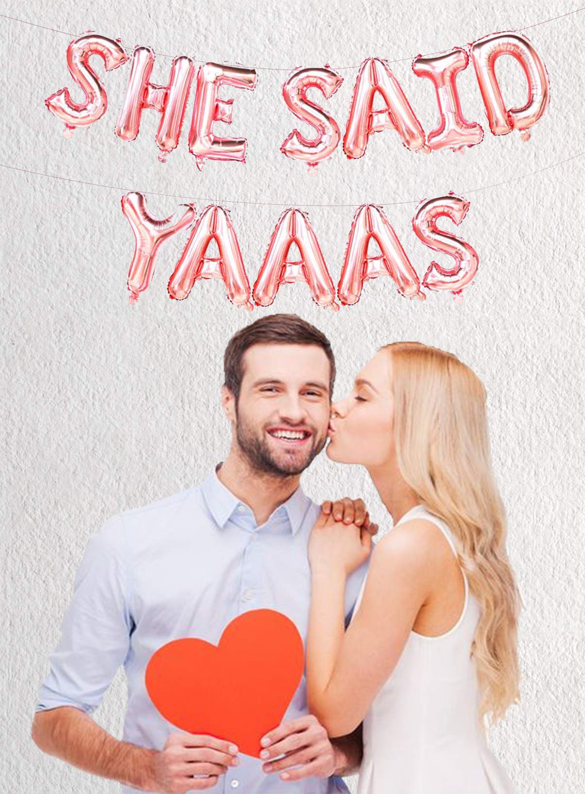 She Said Yaaas Balloons & Banner Set - Bachelorette Party Decor, Bridal Shower Supplies, Engagement Party Decorations - Perfect for Wedding Celebrations & Girls' Night Out