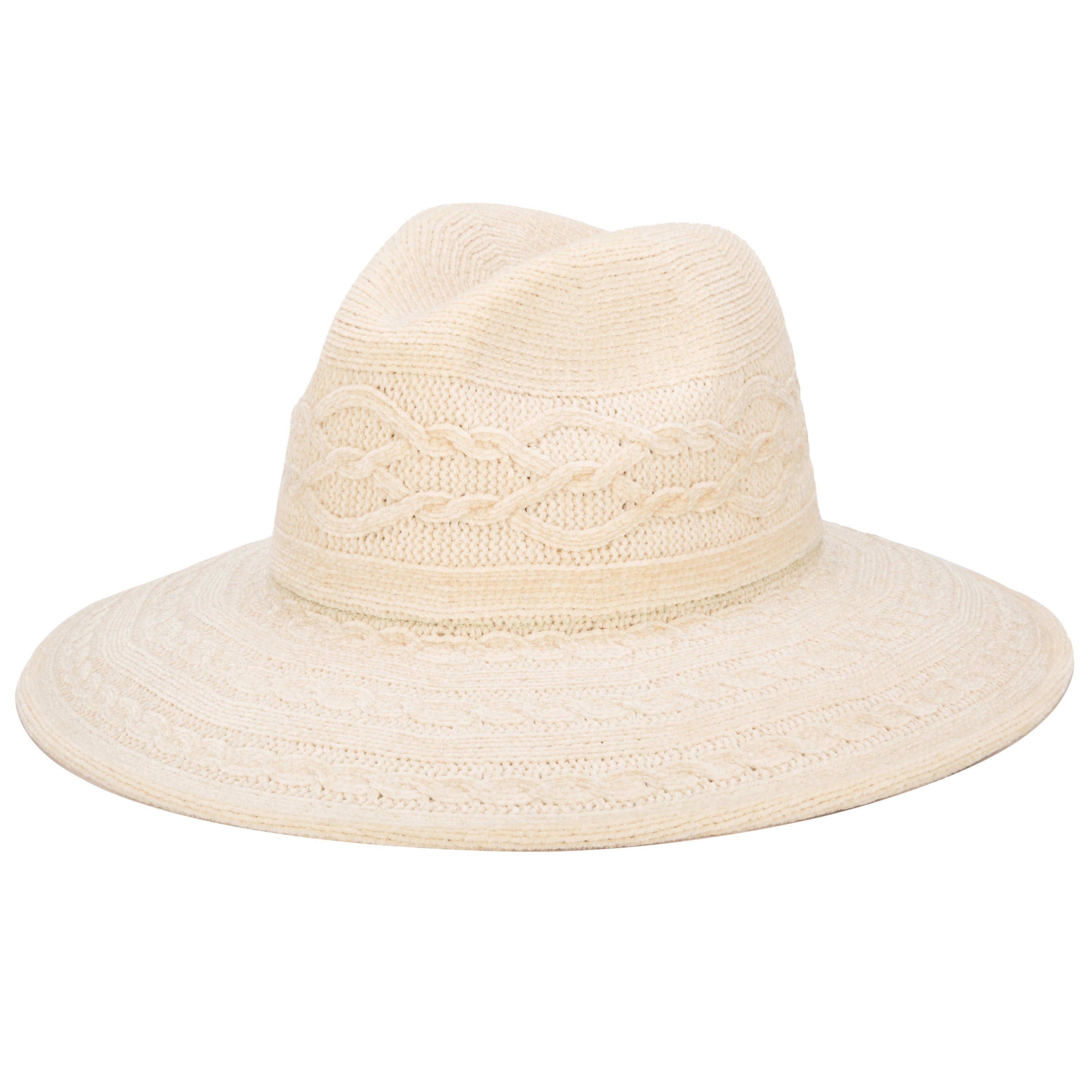 Nellie Machine Knit Fedora Hat with Cable Knit Pattern - Stylish Winter Beanie for Women, Perfect for Outdoor Activities & Fashion Accessories (KNH1509)