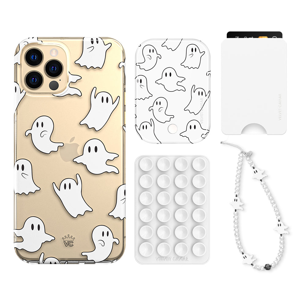 Ghosted iPhone Wallet Case with Card Holder - Slim Protective Cover for iPhone 13/14/15 Pro Max - Perfect for Travel, Shopping & Everyday Use