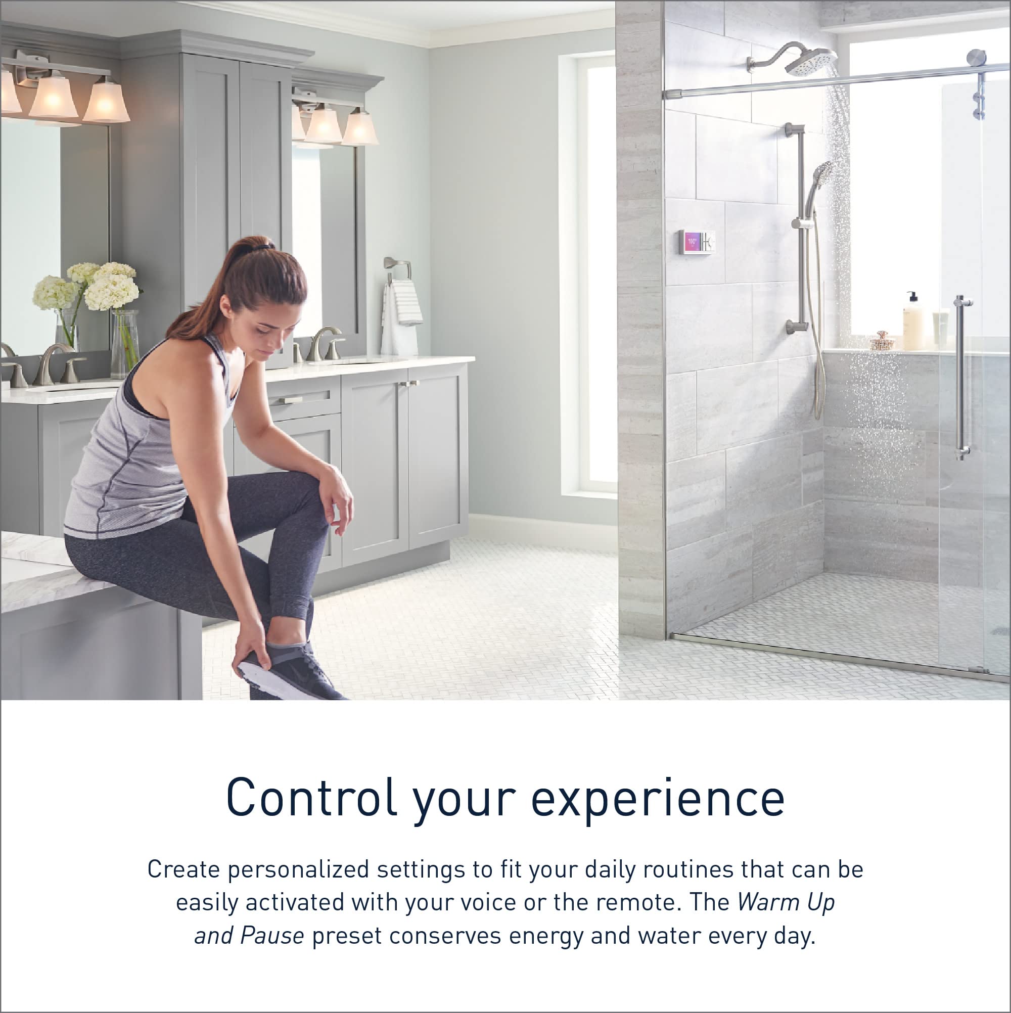 Moen Terra Beige Smart Digital Shower System - 4-Outlet Thermostatic Shower Valve Controller (Model TS3304TB) | Perfect for Modern Bathrooms & Luxury Spa Experience