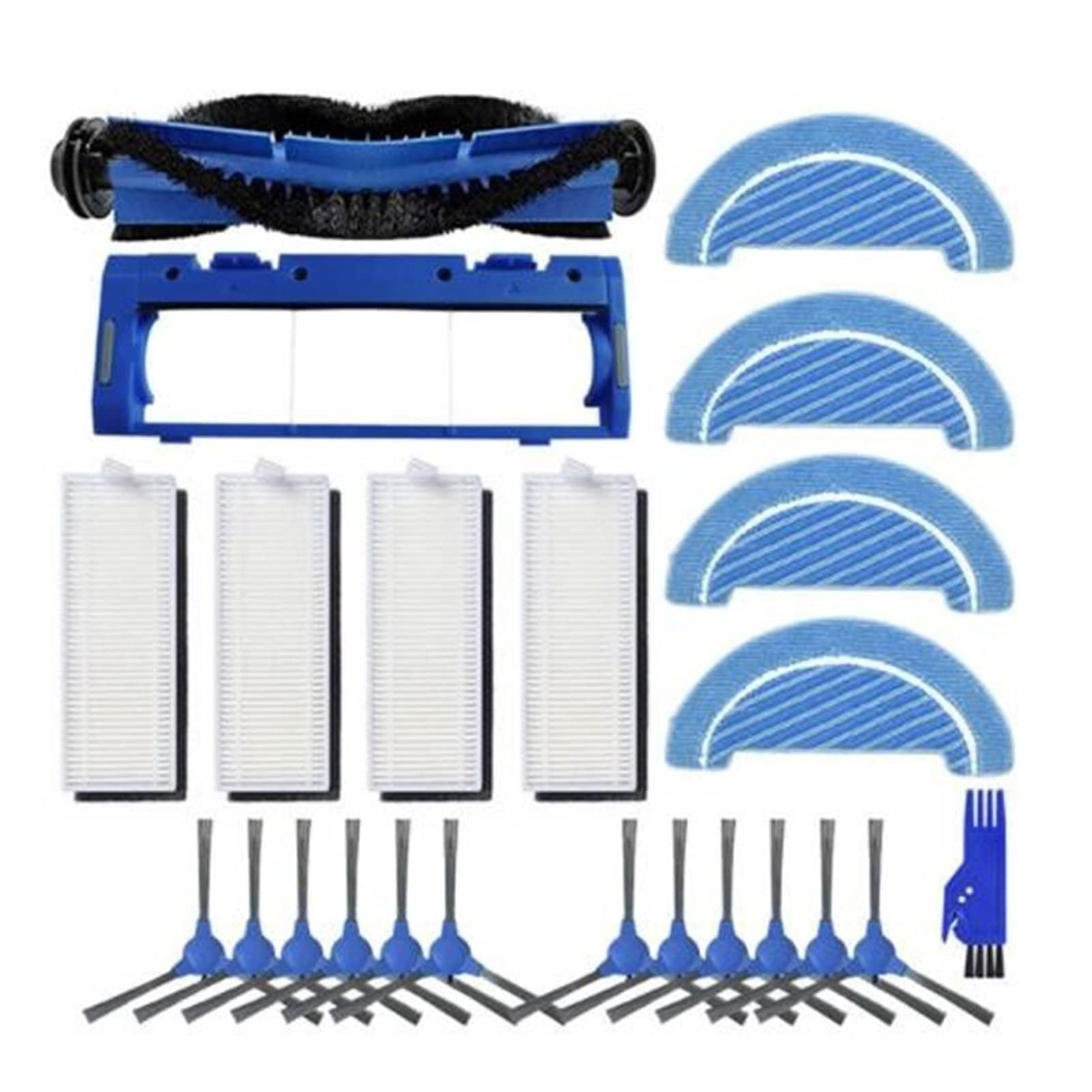 JIESITONG Vacuum Cleaner Replacement Parts - Filter, Roller Brush, Mop Cloth & Side Brush for Conga 1090 | Household Cleaning Accessories for Pet Hair, Hard Floors & Carpets