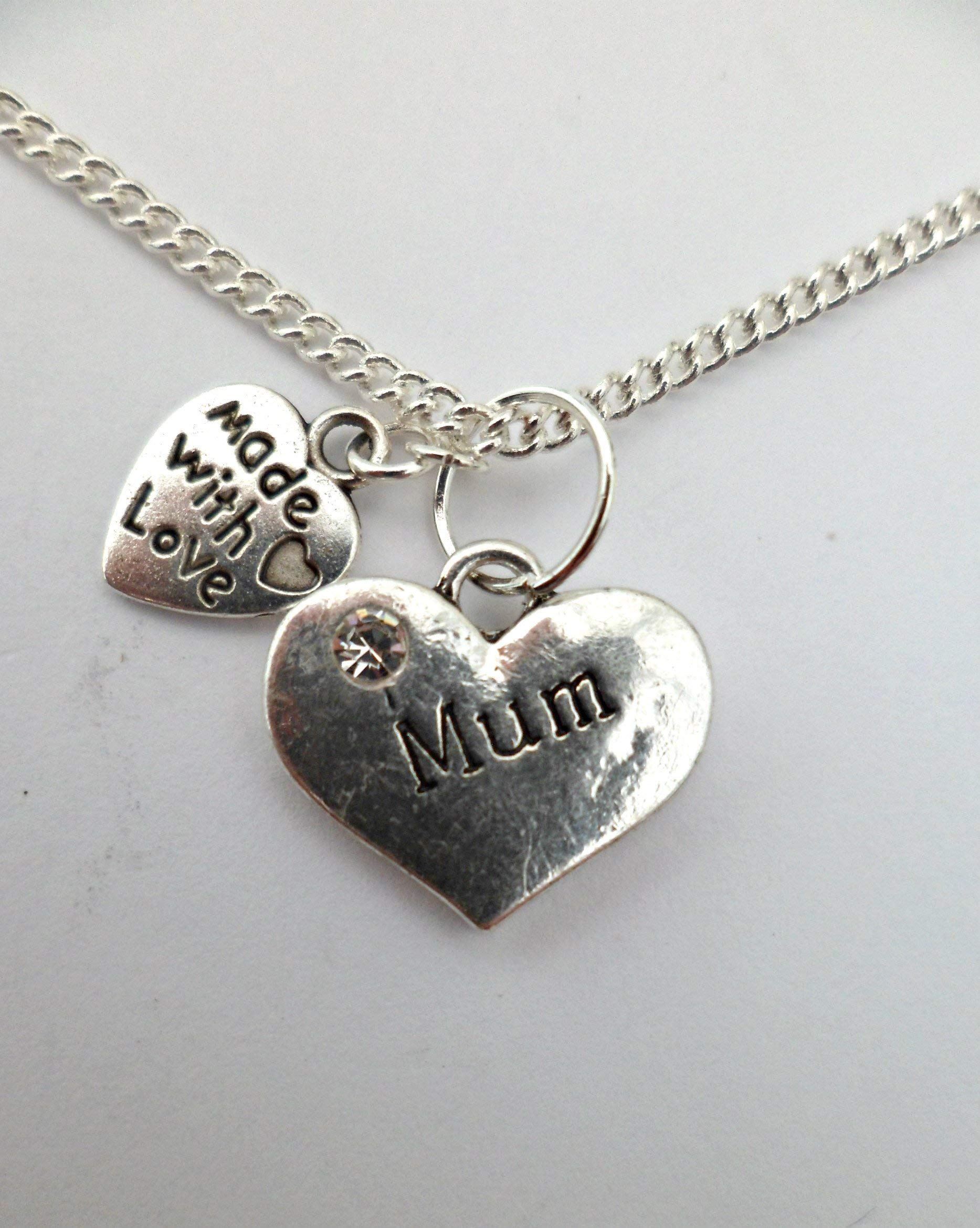 Elegant Silver Plated Necklace with Heart Gem Charm - Perfect Gift for Mom, Birthday, Anniversary & Special Occasions
