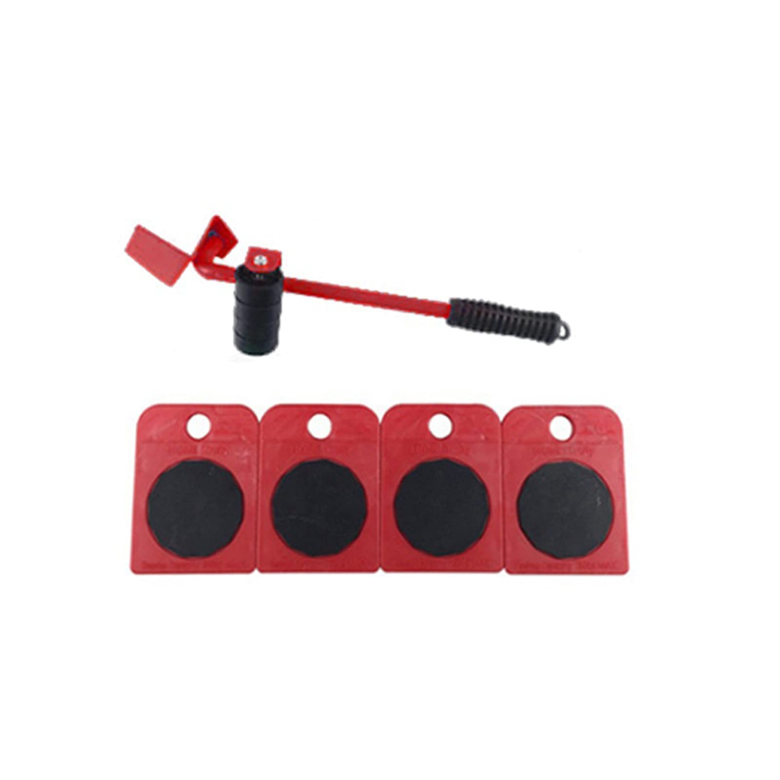 **Professional Heavy Duty Furniture Mover Set - 5-Piece Hand Tool Kit with Multi-Directional Wheels for Smooth Transport | Red | Perfect for Moving Couches, Tables, and Appliances**