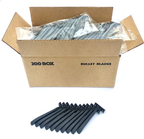 200 Pack Premium Stainless Steel Bullet Blades - Black Disposable Twin Razor Blades for Men & Women | High-Quality Hospitality Shavers for Smooth Shaving at Home, Travel & Salons