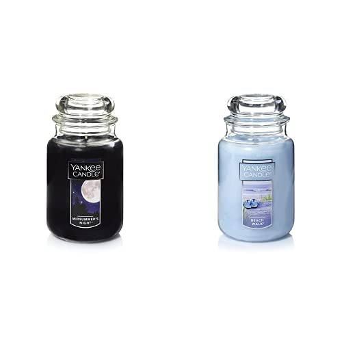 Yankee Candle Large Jar 22oz - Beach Walk & Midsummer's Night Scented Candles for Home, Relaxation & Romantic Ambiance