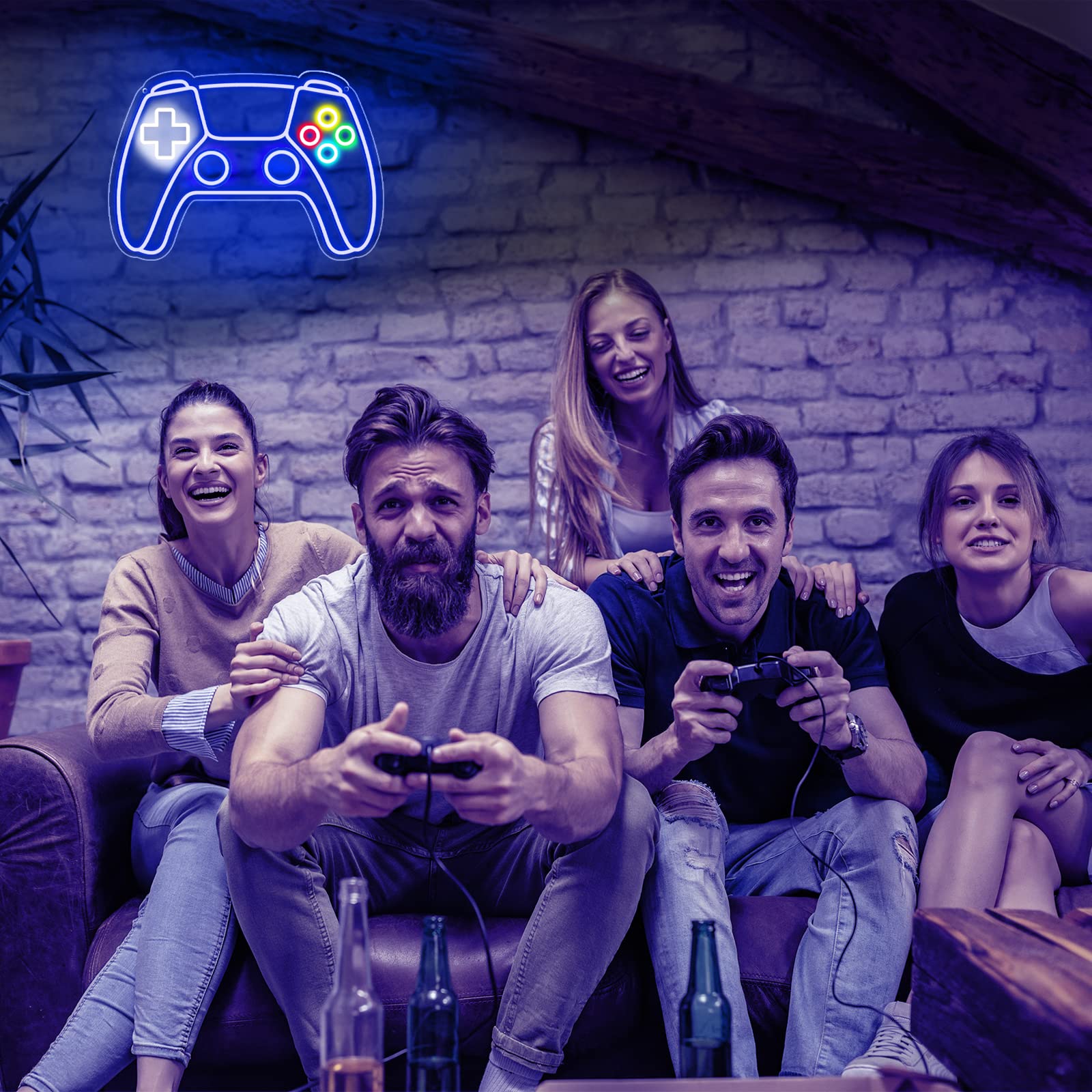 Gamer Neon Sign - USB Powered LED Gamepad Shaped Light for Gaming Room Decor | Cool Wall Art for Teen Boys & Kids Bedroom | Perfect Gift for Gamers - Ideal for Game Nights & Streamer Backgrounds