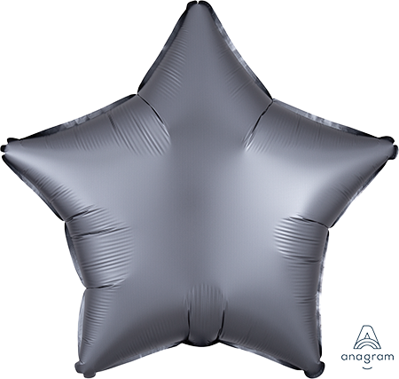 45cm Standard XL Satin Luxe Graphite Star Balloon - Premium Party Decorations for Birthdays, Weddings & Special Events