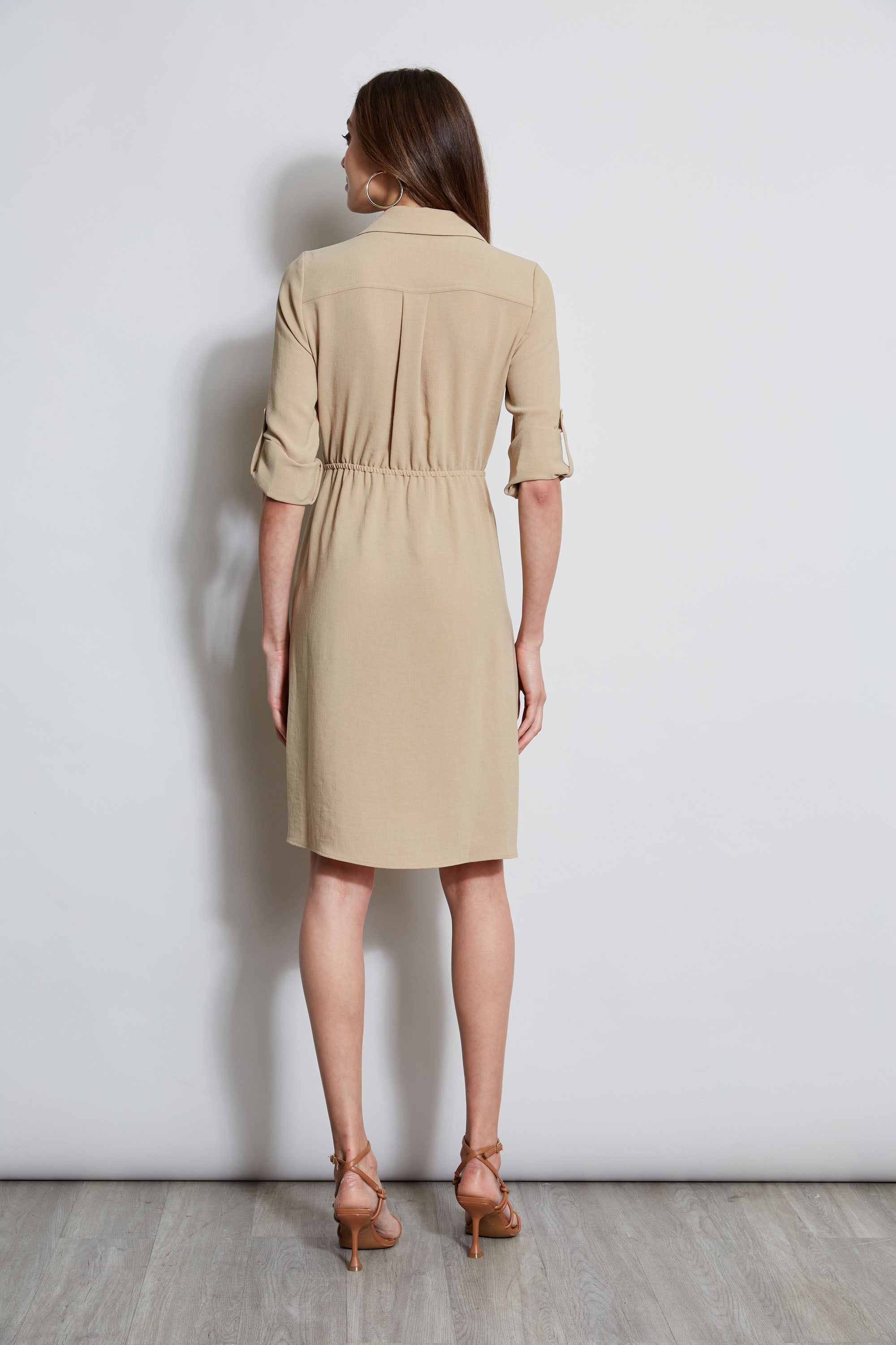 Stylish Utility Tie Shirt Dress for Women - Casual & Versatile Wrap Dress for Everyday Wear, Office, or Date Night