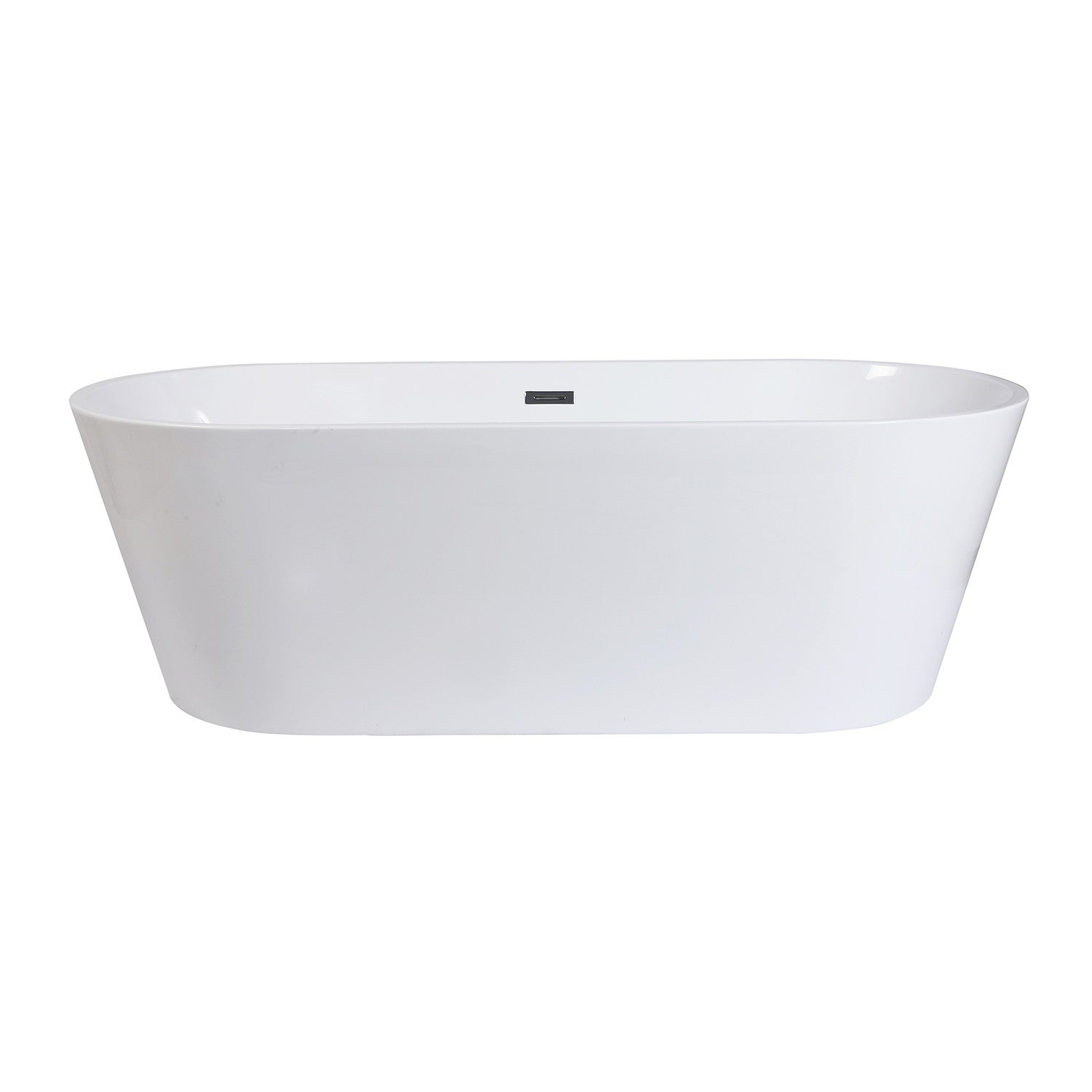 Aqua Eden 71-Inch Freestanding Acrylic Oval Bathtub - Double Ended Design with Drain, Glossy White Finish | Perfect for Modern Bathroom & Spa Relaxation