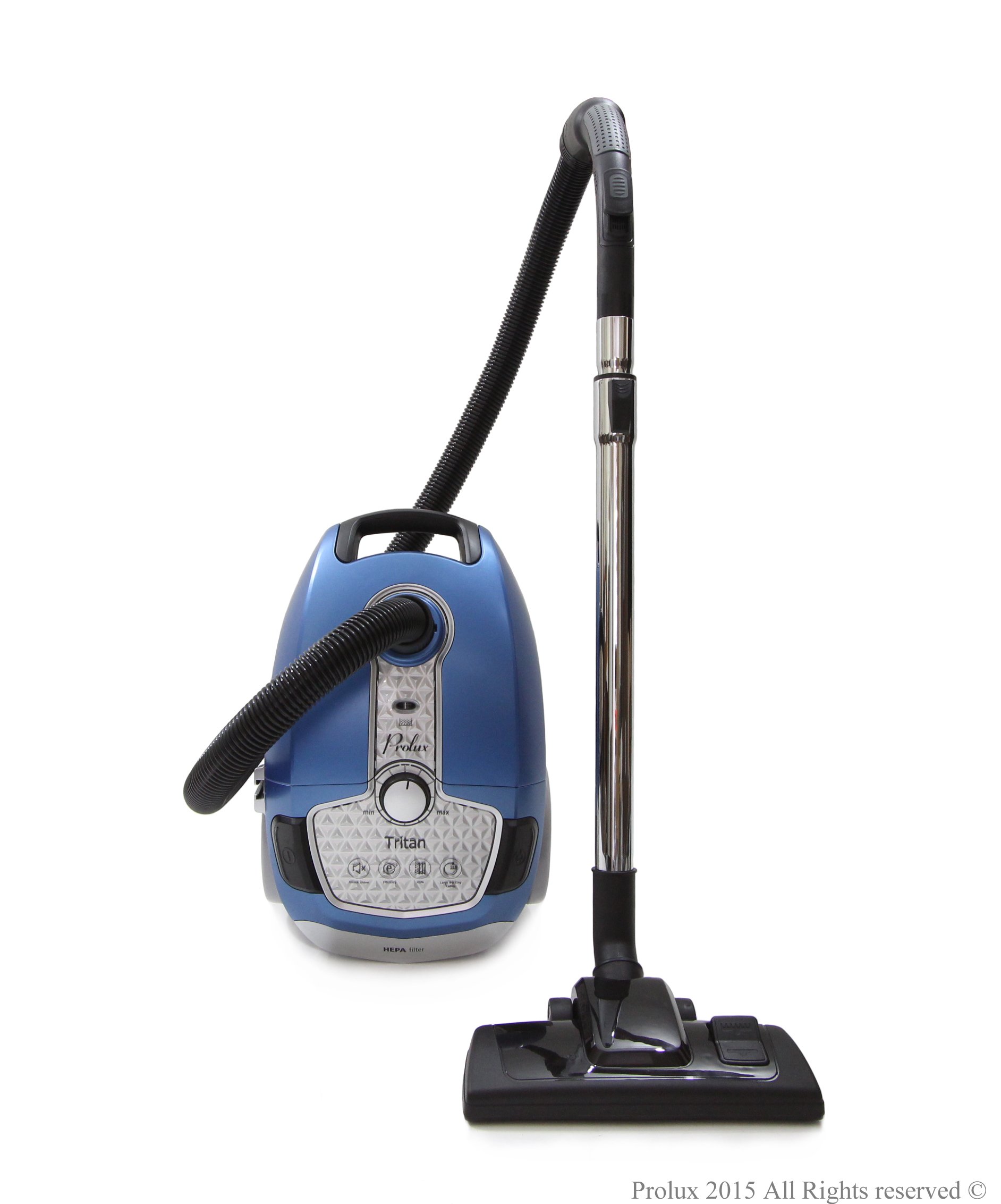 Prolux Tritan Blue HEPA Sealed Canister Vacuum - 12 Amp Powerful Motor for Hard Floors | Ideal for Pet Hair, Hardwood & Tile Cleaning | Home & Office Use