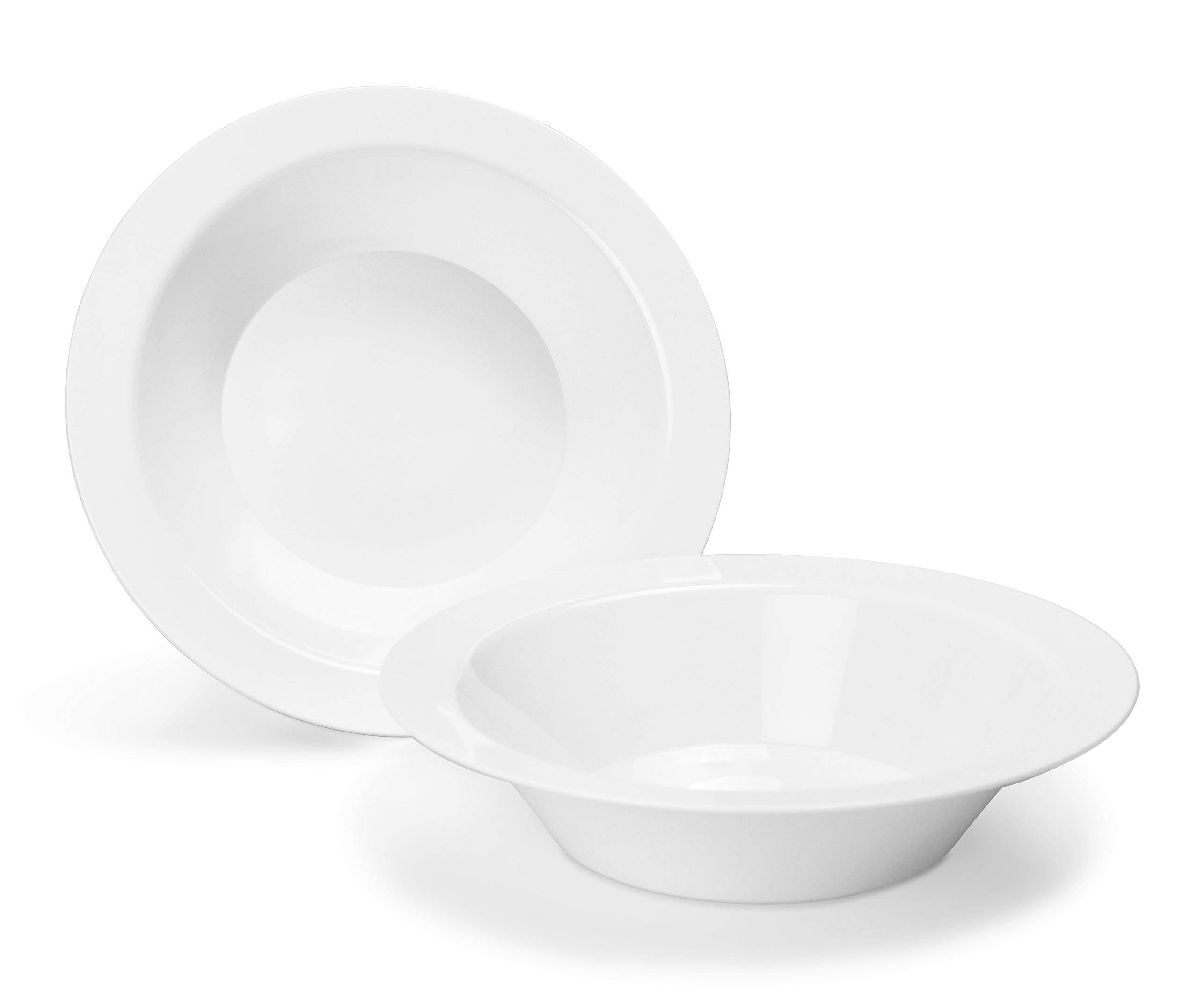 120 Pack Heavyweight Disposable Plastic Bowls (14oz) - Plain White Wedding & Party Soup Bowls for Catering, Picnics, BBQs, and Events