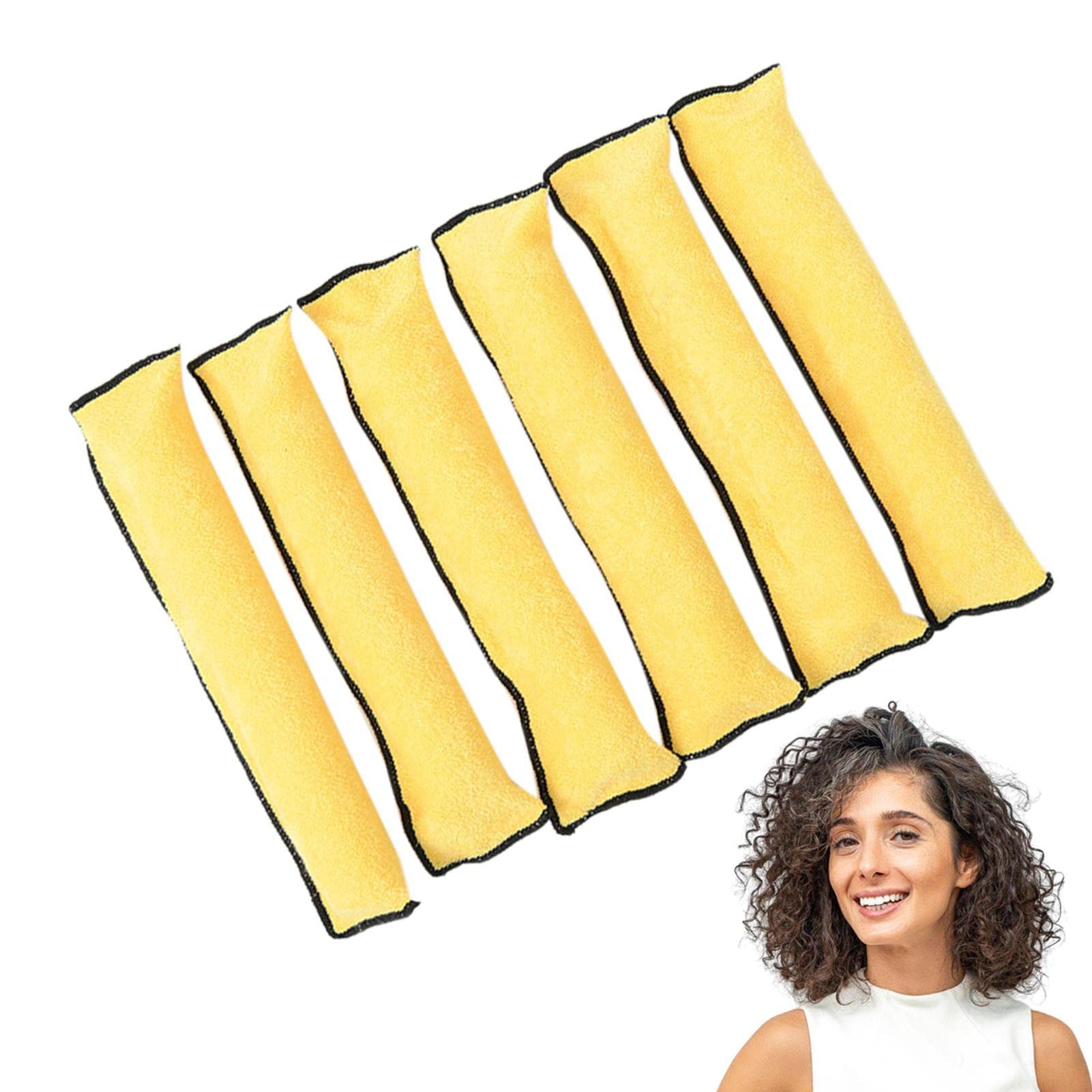 Soft Overnight Hair Rollers Set of 6 - Sponge Sleep Curlers for Short & Medium Hair - No Heat Foam Pillow Hair Curlers for Natural Waves - Perfect for Bedtime Styling & Next Day Volume