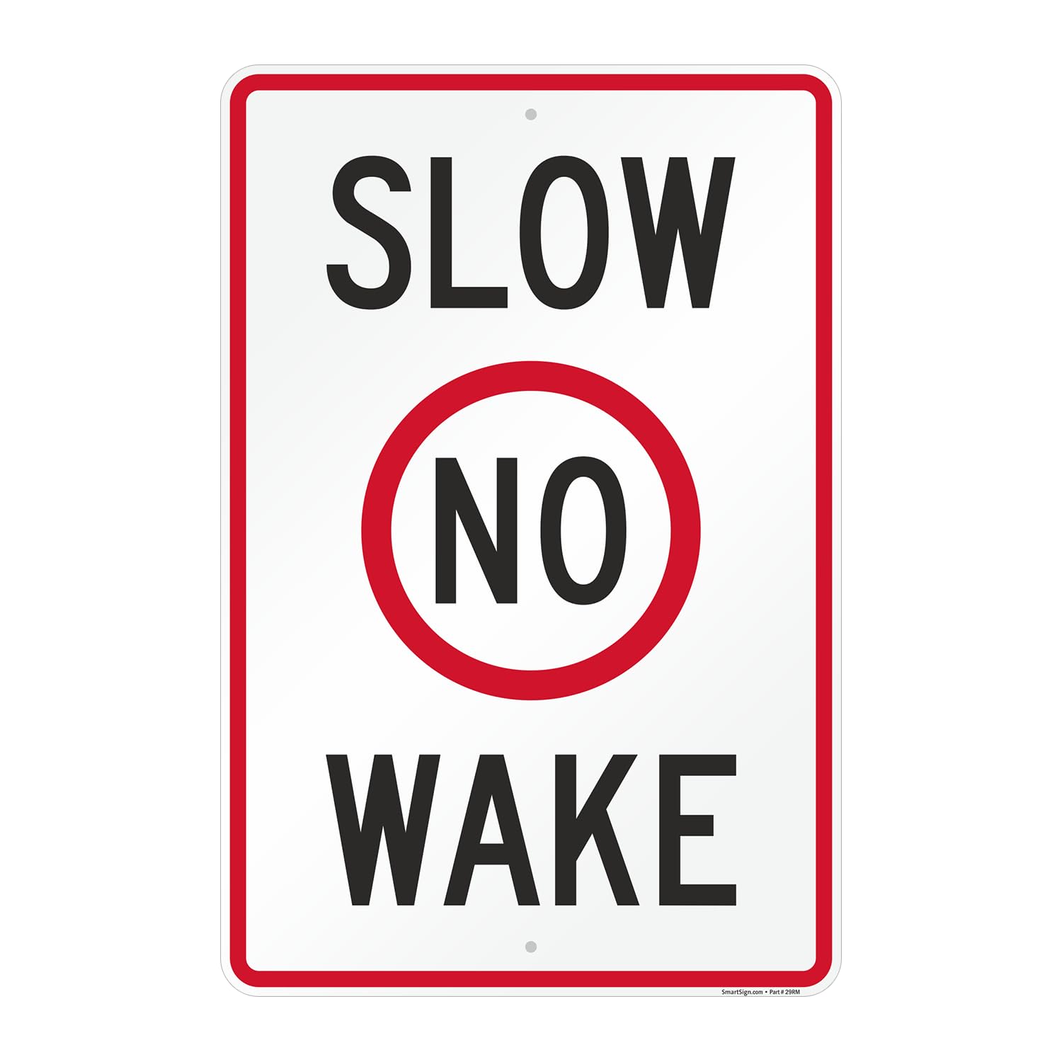 Slow No Wake Sign | 24x36 Inch Durable Aluminum Boat Warning Sign | Made in USA | Perfect for Marinas, Docks & Waterfront Properties