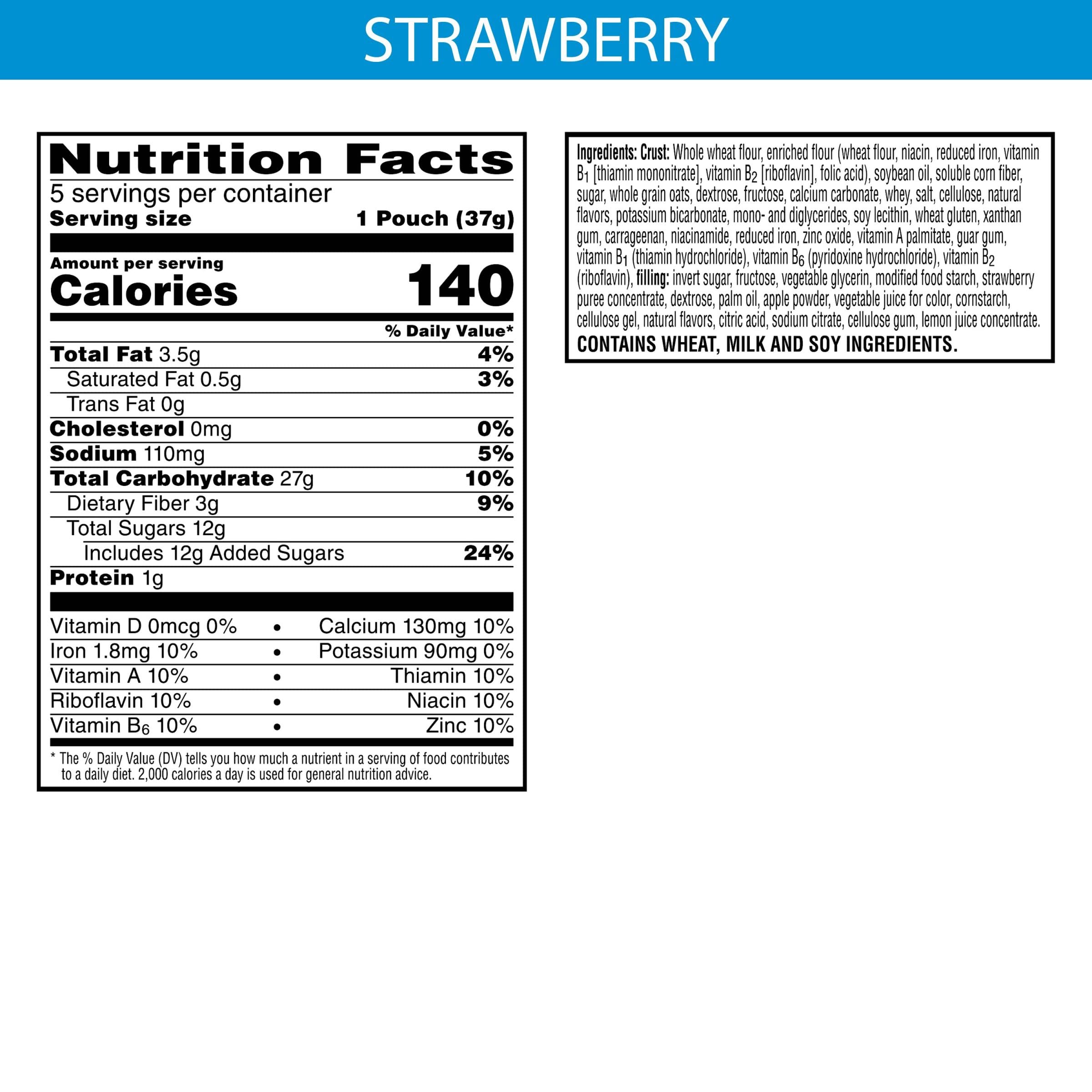 Nutri-Grain Bites Soft Baked Mini Bars - Healthy Whole Grain Strawberry Snacks for Kids - 6.5oz Box (5 Pouches) - Perfect for School Lunches, After-School Treats & On-the-Go Snacking