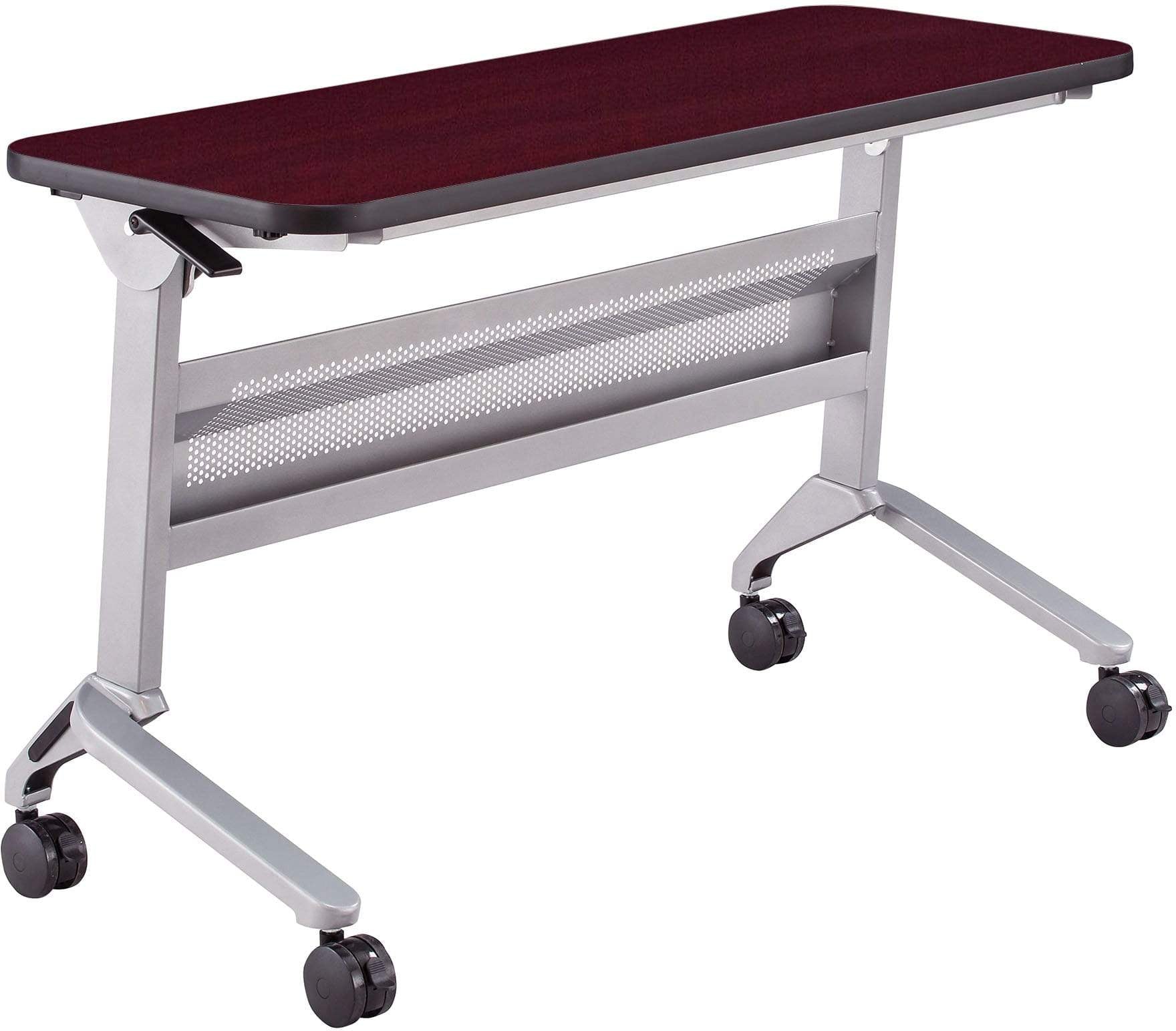 Safco Flip N Go 18 x 48 Inch Rectangular Training Table with Wheels - Portable Folding Conference Table for Office, Classroom & Meetings [LF1848T] - Perfect for Training Sessions, Workshops & Collaborative Work Spaces