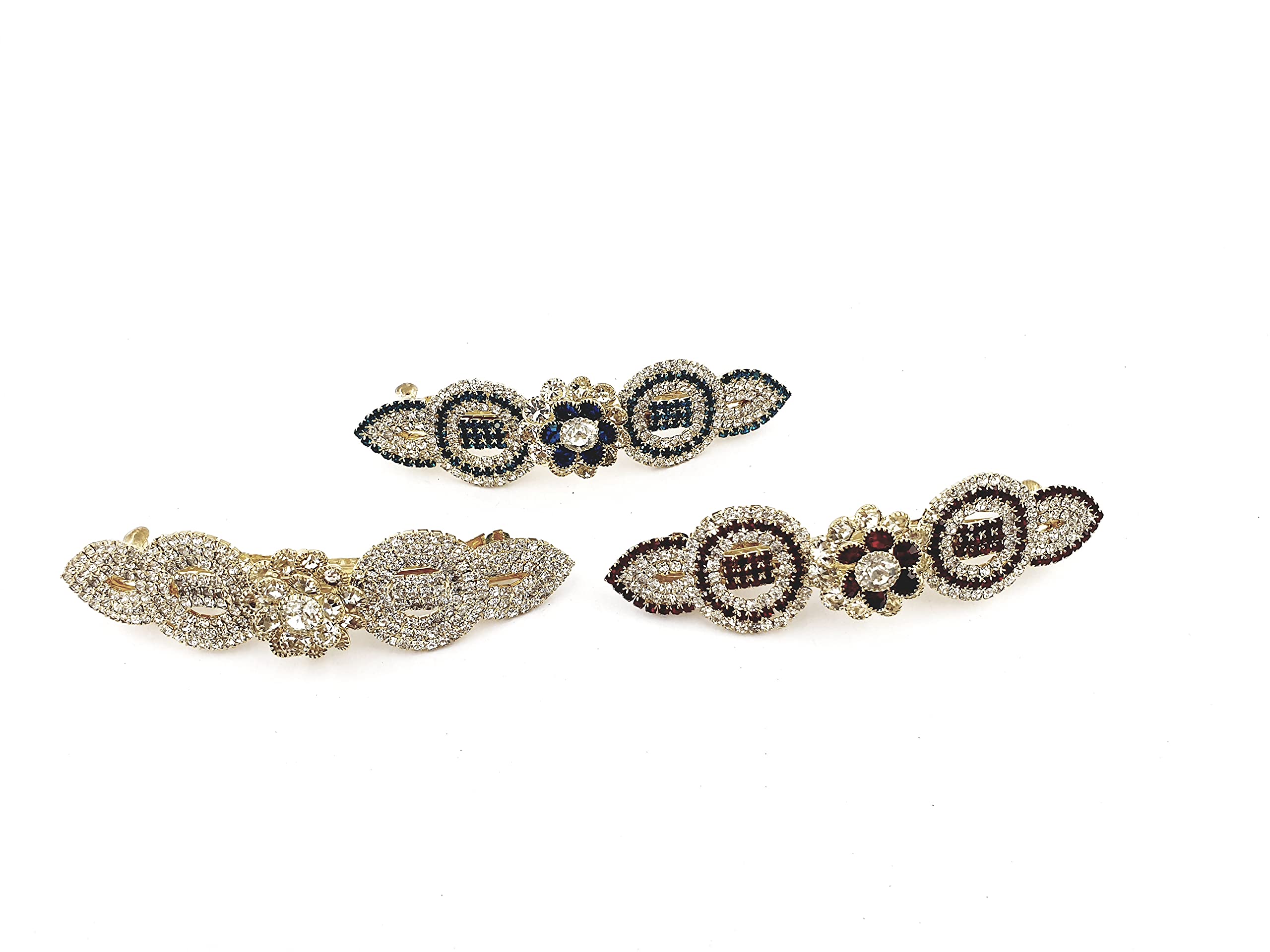 Dhavesai MDK Multi-Design Hair Clips for Women & Girls - Small Size Hair Accessories Set of 3 (Assorted Colors & Styles) - Perfect for School, Parties & Everyday Wear