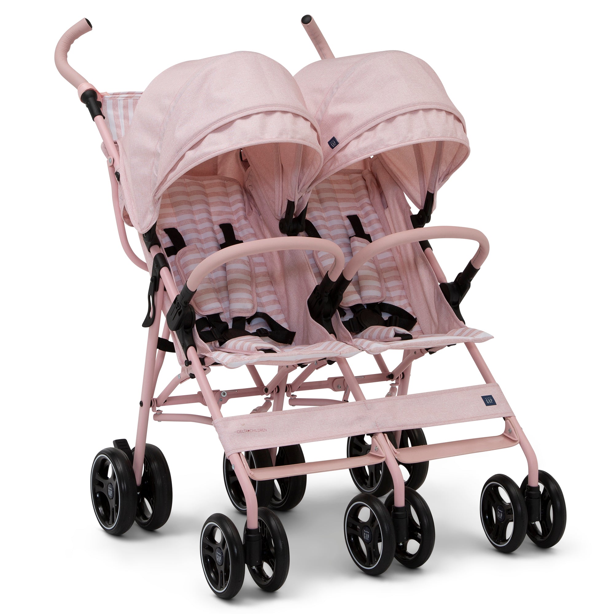 BabyGap Classic Side by Side Double Stroller - Lightweight Compact Twin Stroller for Toddlers & Infants - Perfect for Shopping, Travel & Outdoor Walks