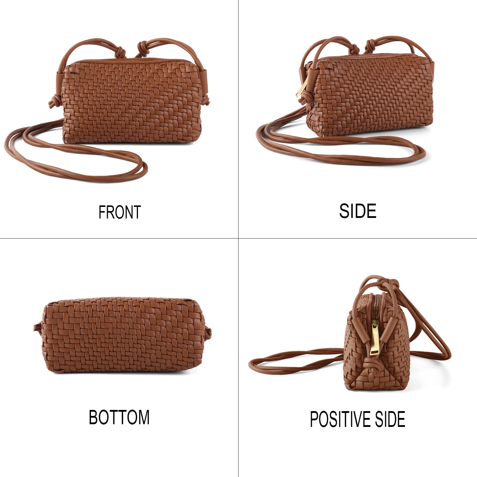 Trendy Vegan Leather Crossbody Bag for Women - Woven Small Shoulder Purse with Adjustable Strap | Perfect for Daily Use, Travel, Shopping & Casual Outings