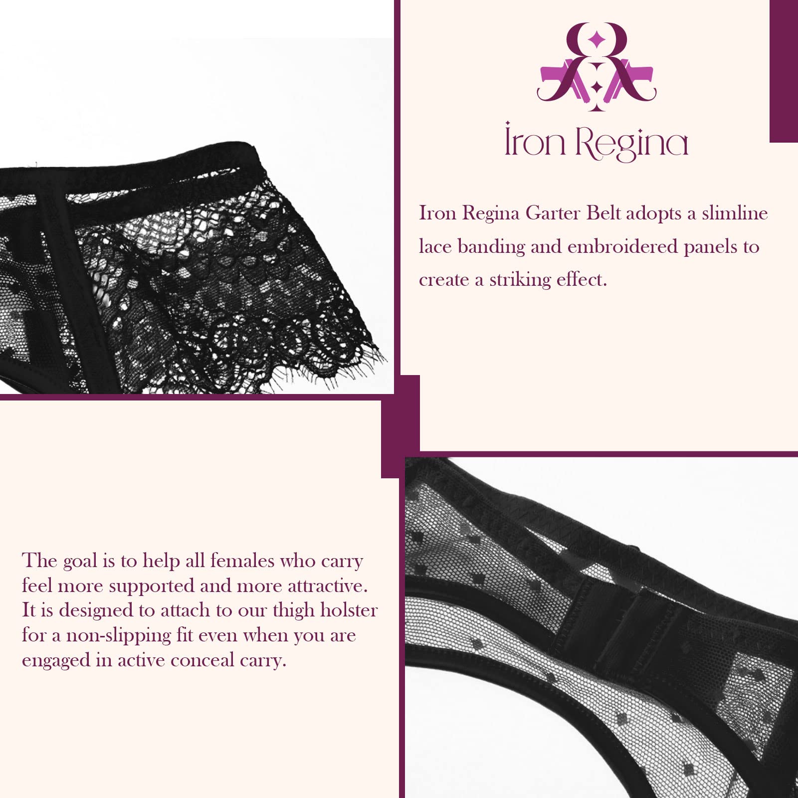 Sexy Lace Suspender Belt with 2 Straps - Mesh Garter Belt for Women, Thigh Holster Accessory (Garter Only) | Perfect for Boudoir, Lingerie Fashion & Special Occasions