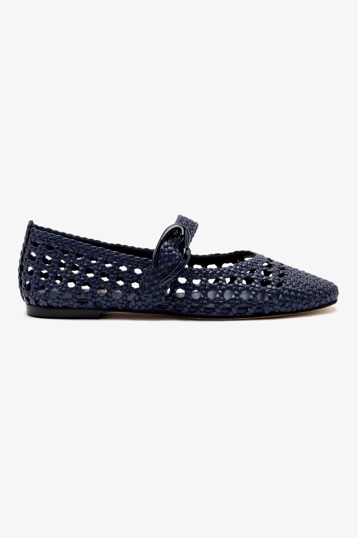 Verona Macrame Ballet Flat Shoes for Women - Navy Blue Genuine Leather Comfortable Slip-On Loafers | Perfect for Casual Outings, Office Wear & Travel