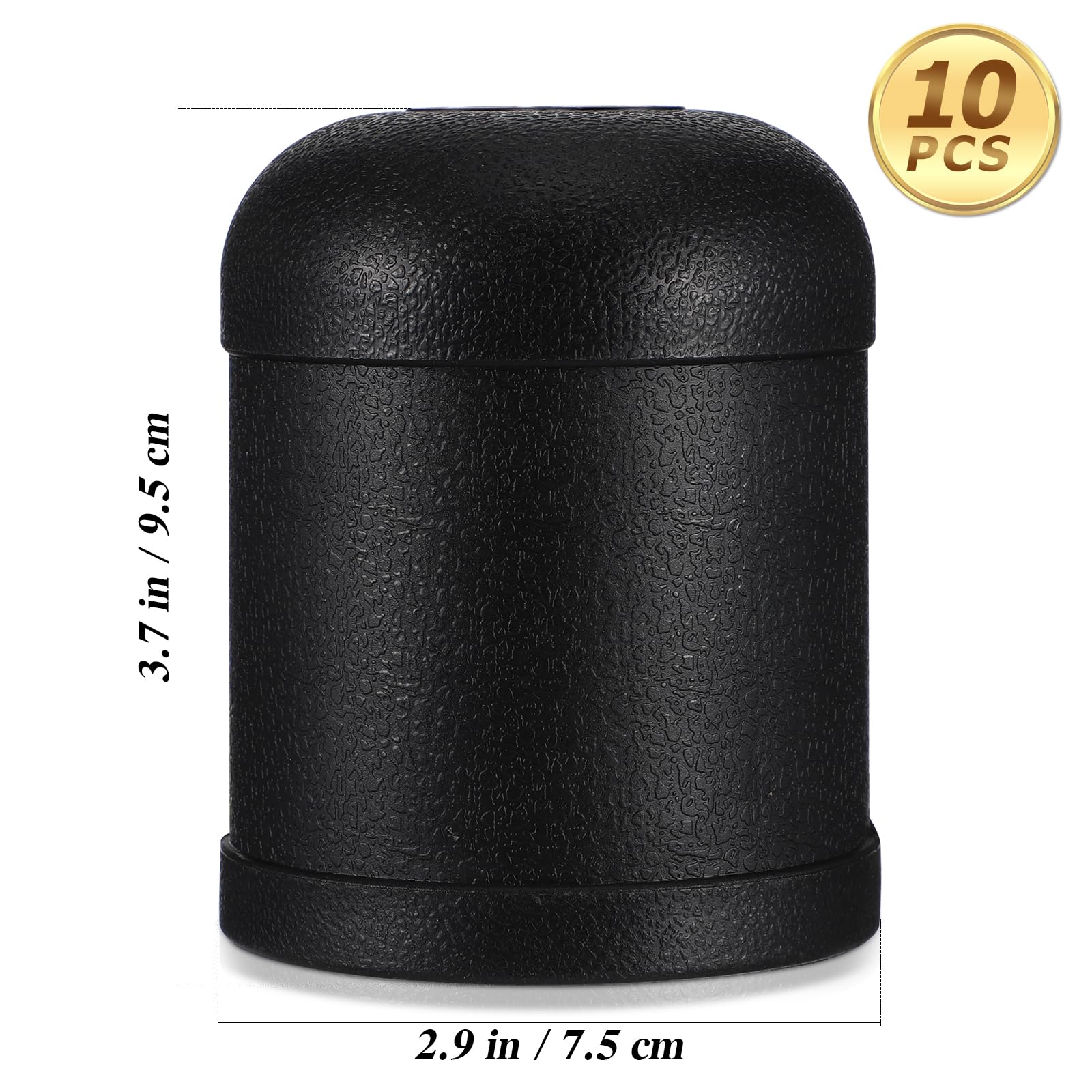 10PCS Professional Rolling Dice Cup Set - Black Cylindrical Dice Box for Casino, Bar, Poker, Board Games & Party Decor - Perfect for Game Nights, Family Gatherings & Casino-Themed Events