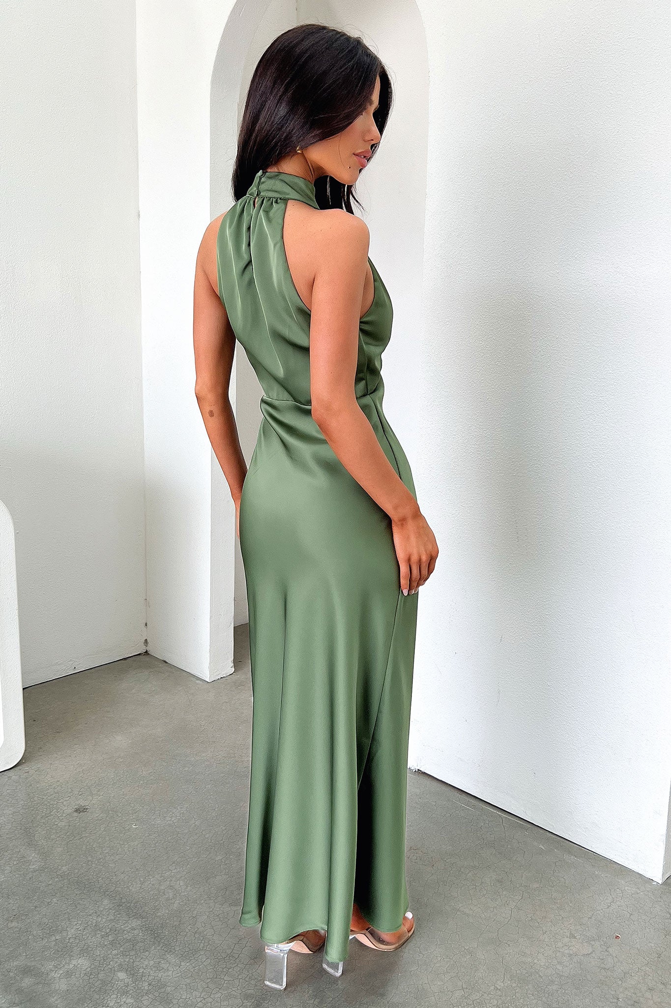 Daphne Dress in Olive Green - Elegant Women's Casual & Party Wear for Everyday Comfort