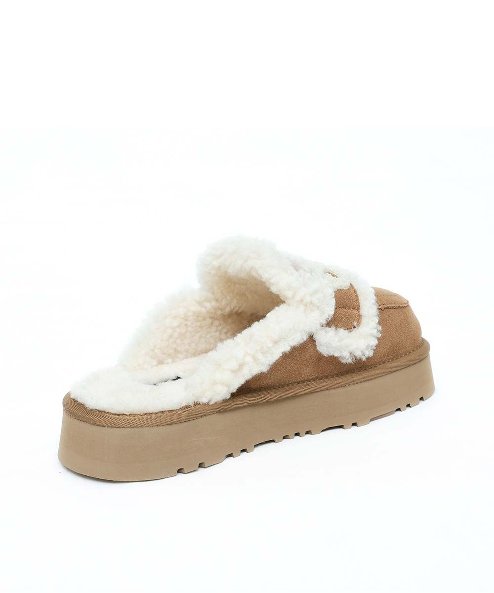 Women's UGG Violet Platform Slippers - Cozy Fuzzy House Shoes with Thick Sole for Indoor/Outdoor Wear - Perfect for Winter, Lounging & Errands