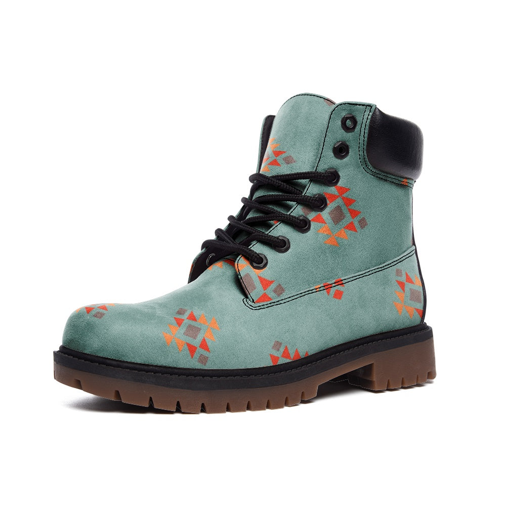 Stylish Blue Sierra Faux Leather Lightweight Combat Boots for Women - Perfect for Casual Outfits, Streetwear & Fall Fashion