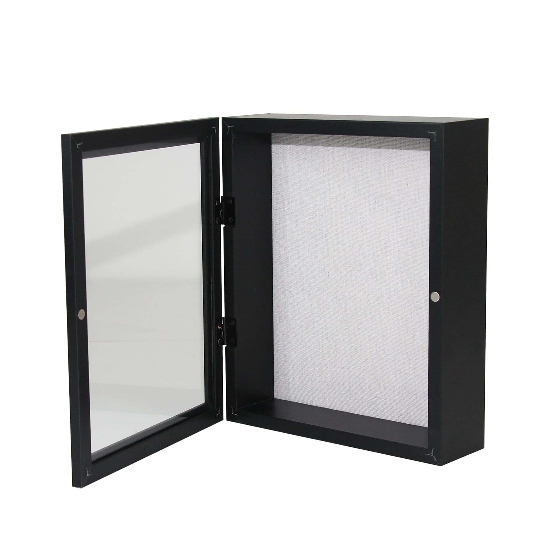 8x10 Inch Shadow Box Frame with Linen Back - Display Case for Photos, Sports Memorabilia, Awards, Medals & Tickets - Perfect for Wall Decor, Memory Keepsakes, Wedding Gifts & Home Office Display (Black)