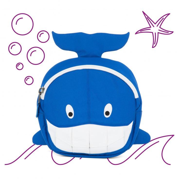 Affenzahn Small Willi Whale Backpack for Kids - Lightweight & Waterproof School Bag for Boys & Girls - Perfect for Daycare, Preschool & Outdoor Adventures