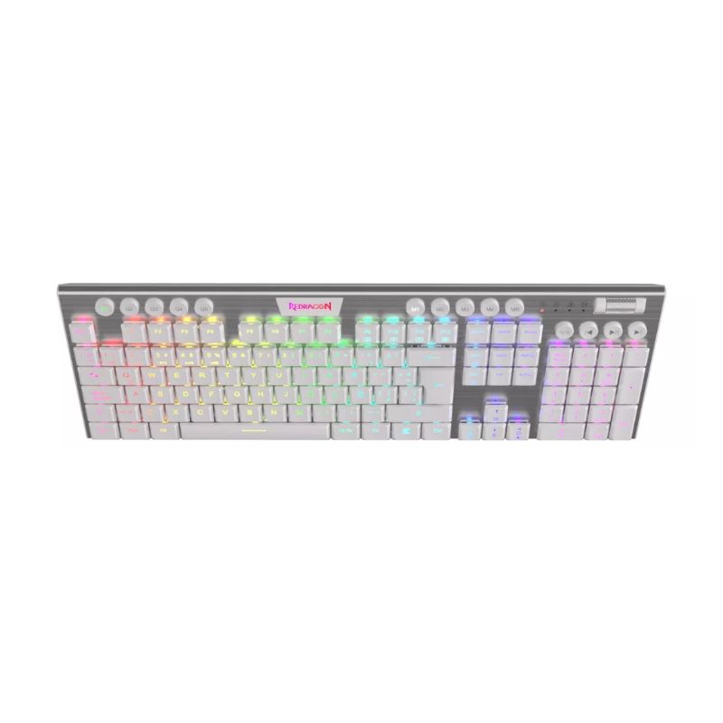 Redragon Horus FS K619SP RGB Mechanical Gaming Keyboard with Red Switches (White) - Perfect for PC Gaming, Typing & Office Work
