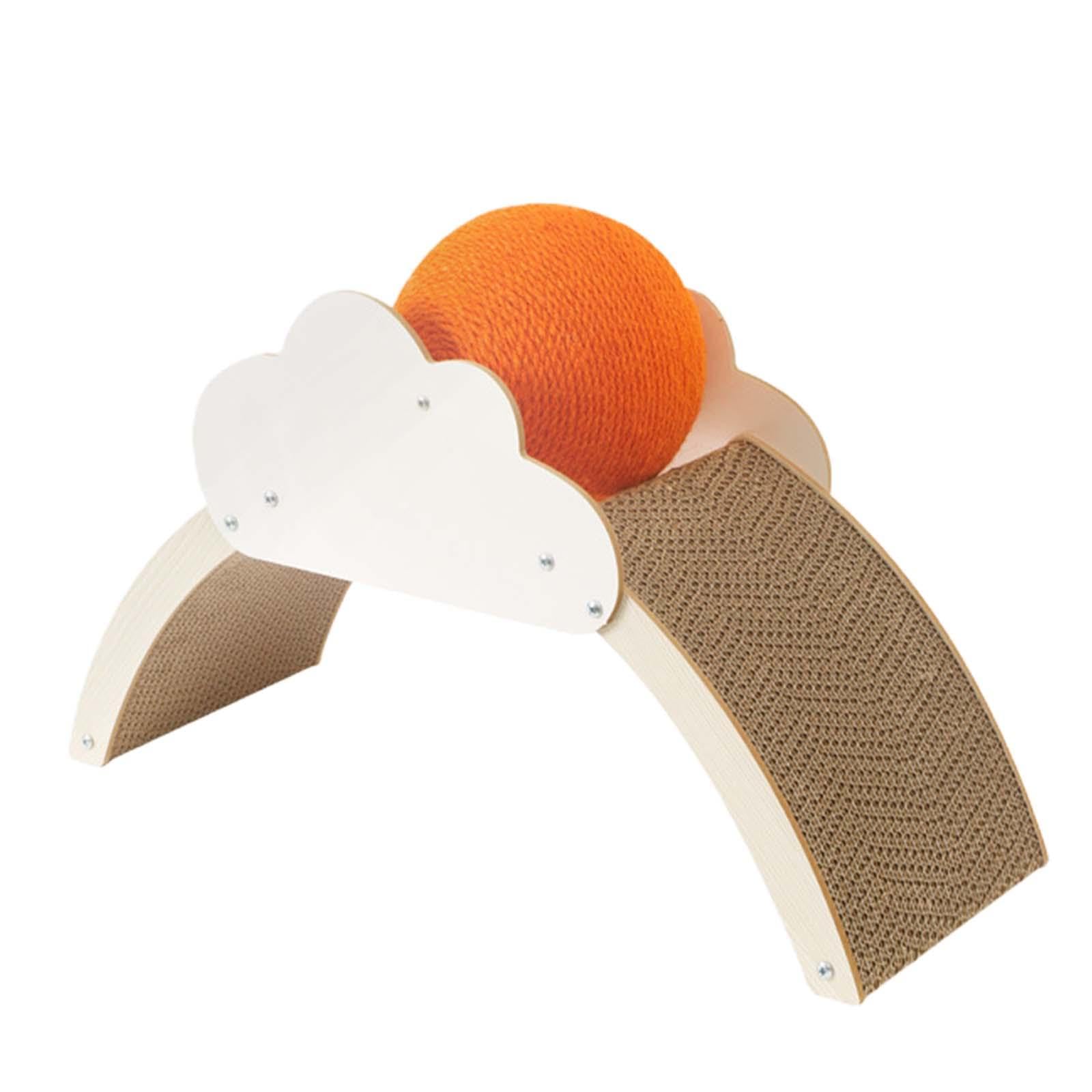 Premium Cat Scratcher Bowl & Claw Scratching Board - Non-Slip Cardboard Cat Scratch Ball with Cloud Design, Furniture Protector for Indoor Cats | Perfect for Playtime, Napping & Claw Maintenance