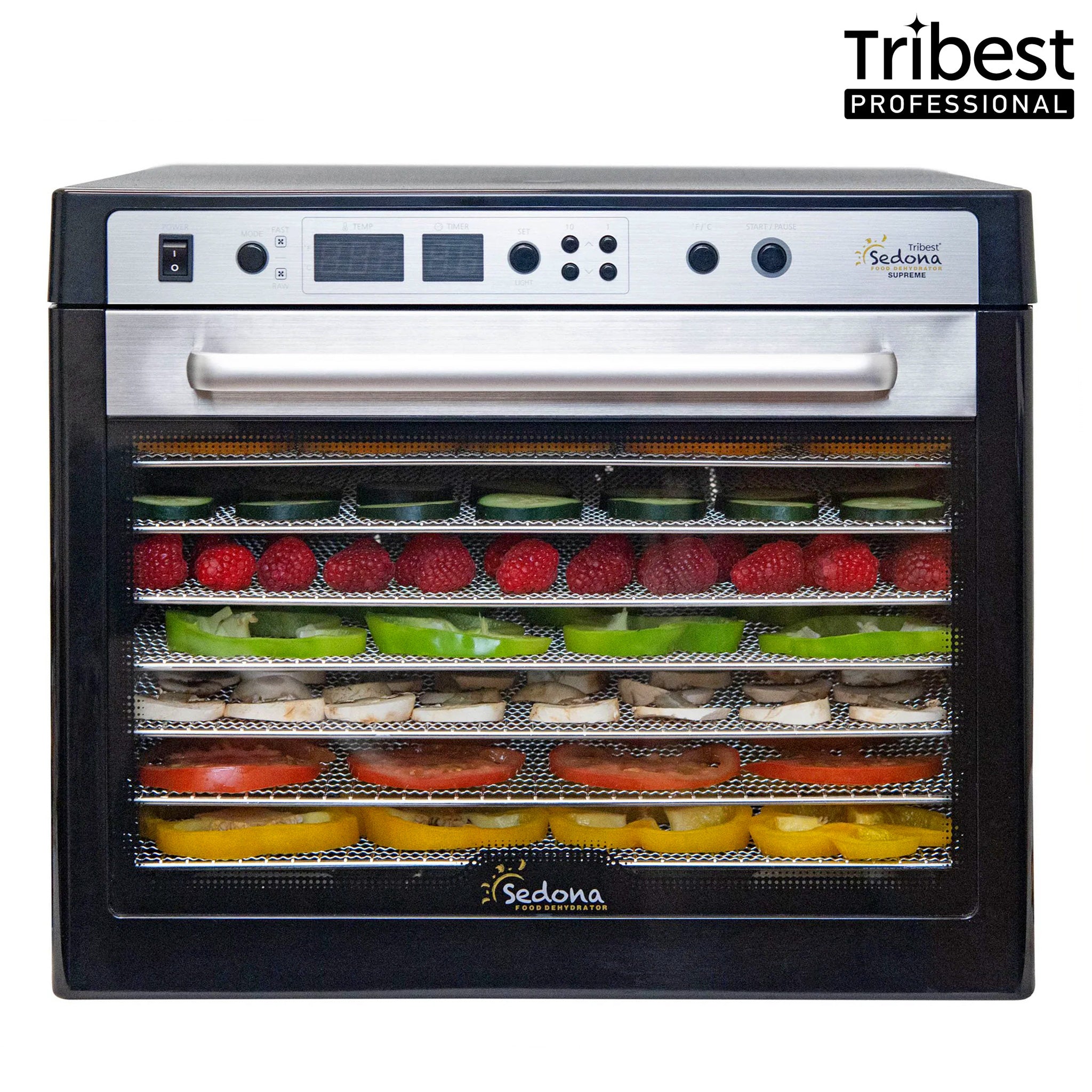 Sedona® Supreme Commercial Food Dehydrator with 9 Stainless Steel Trays - Perfect for Drying Fruits, Vegetables, Jerky & Herbs at Home or Restaurant Use