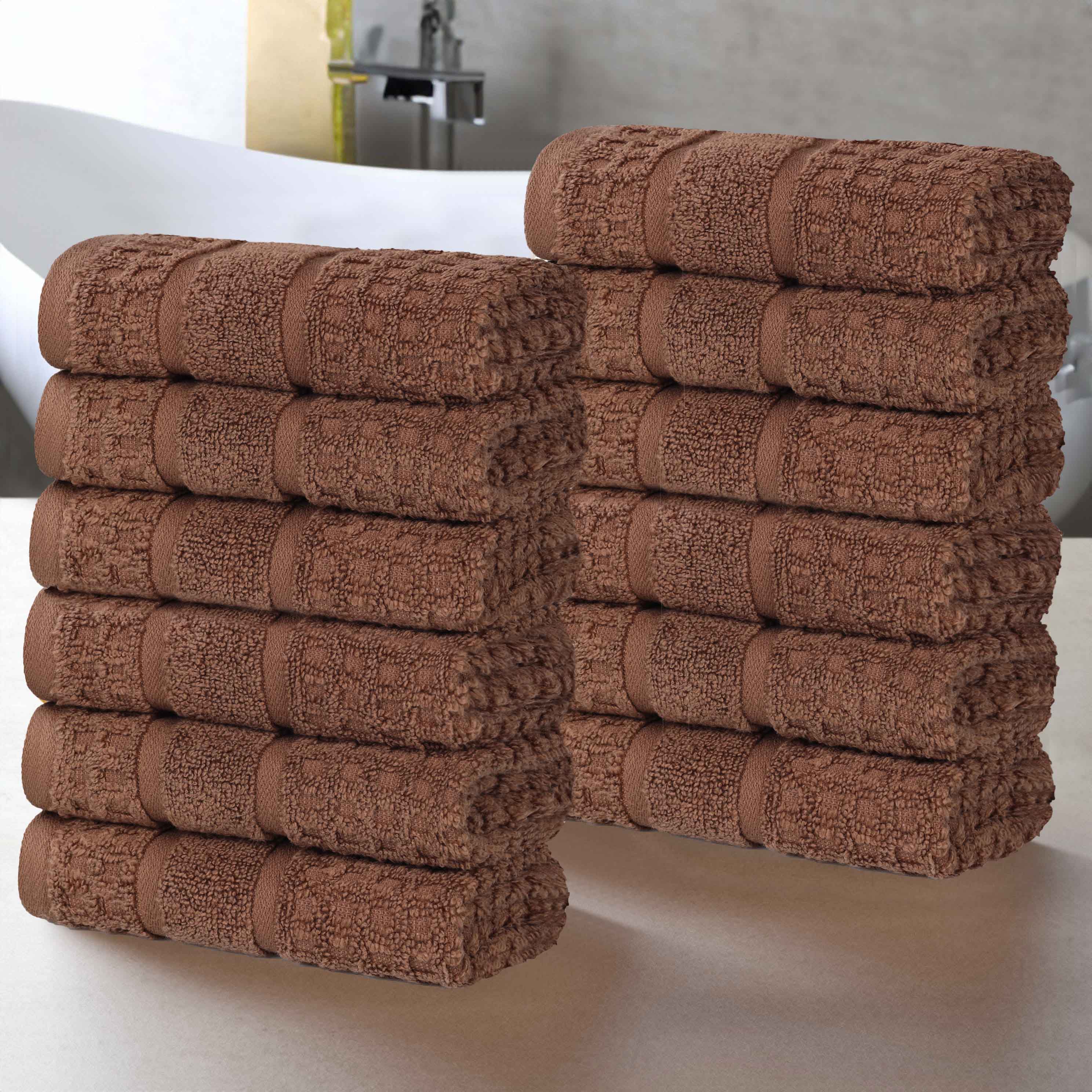 12-Pack Zero Twist Cotton Waffle Honeycomb Face Towels | Ultra Soft & Absorbent | Perfect for Spa, Gym, Travel & Daily Skincare Routine