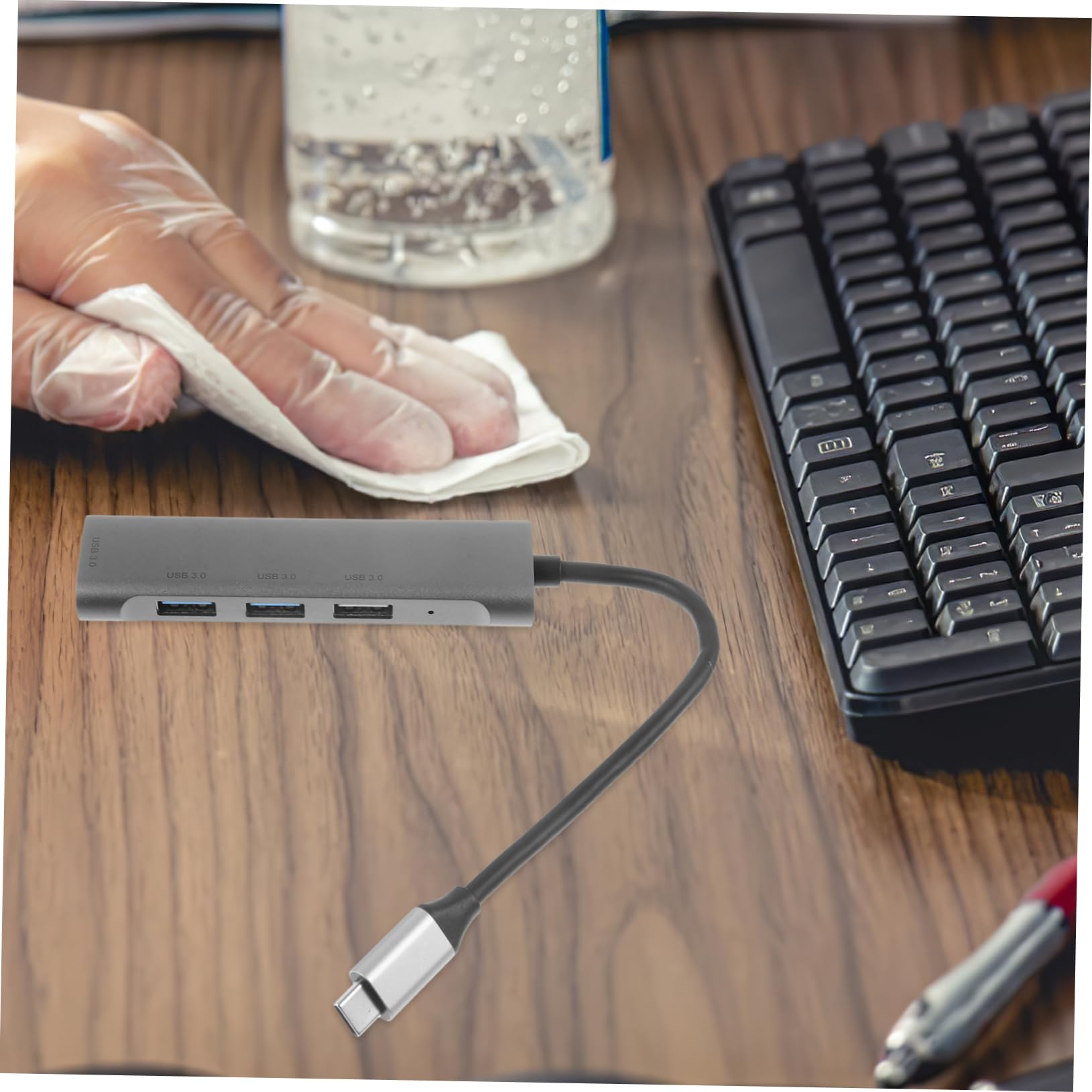 CAXUSD USB C Splitter Hub with 4 Ports - High Speed Charging Adapter & USB Station for Laptop, MacBook, PC - Perfect for Home Office, Travel & Multi-Device Charging