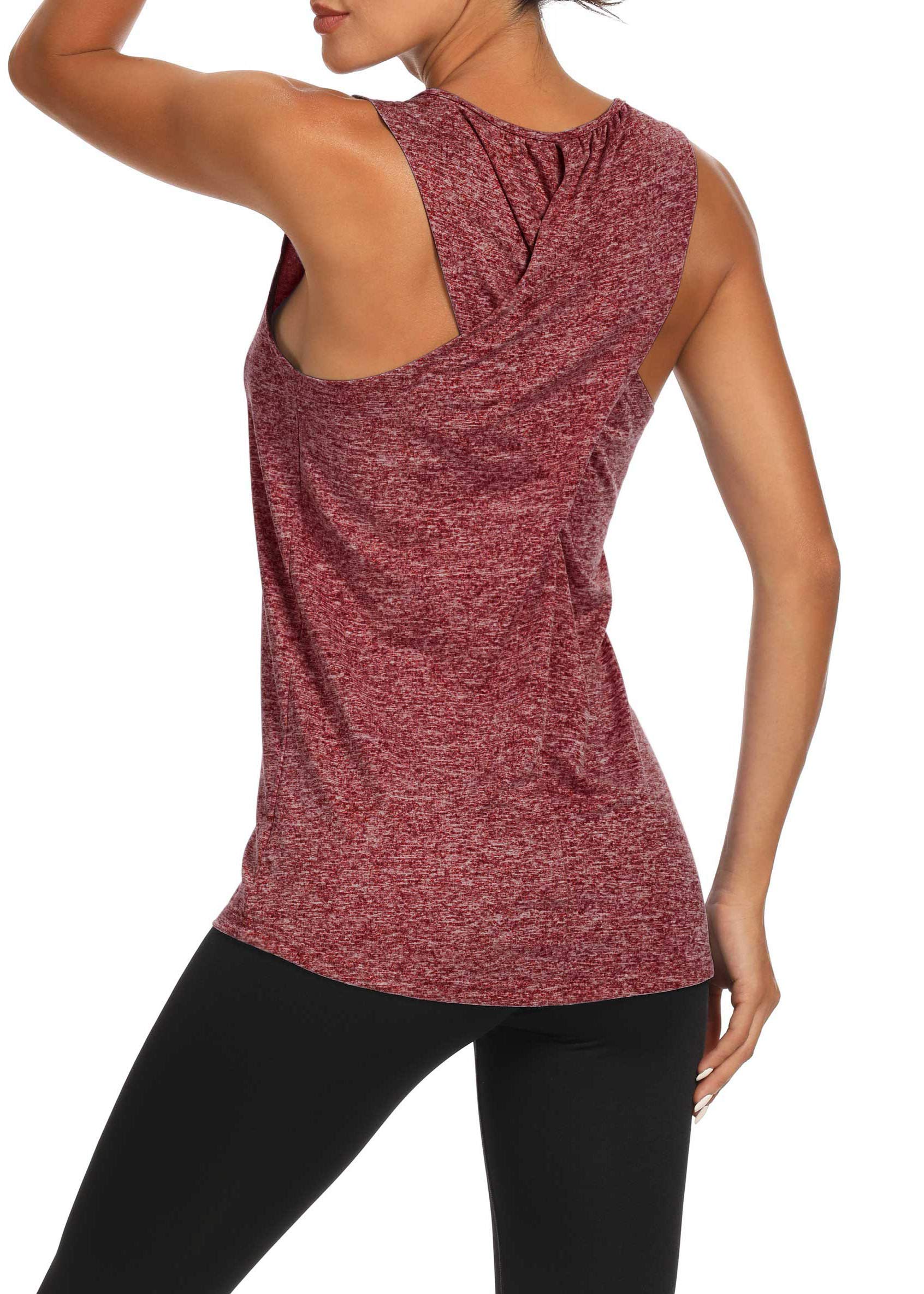 Bestisun Women's Workout Tops - Racerback Tank Tops for Yoga, Gym & Athletic Wear | Breathable Exercise Shirts for Fitness, Running & Active Lifestyle