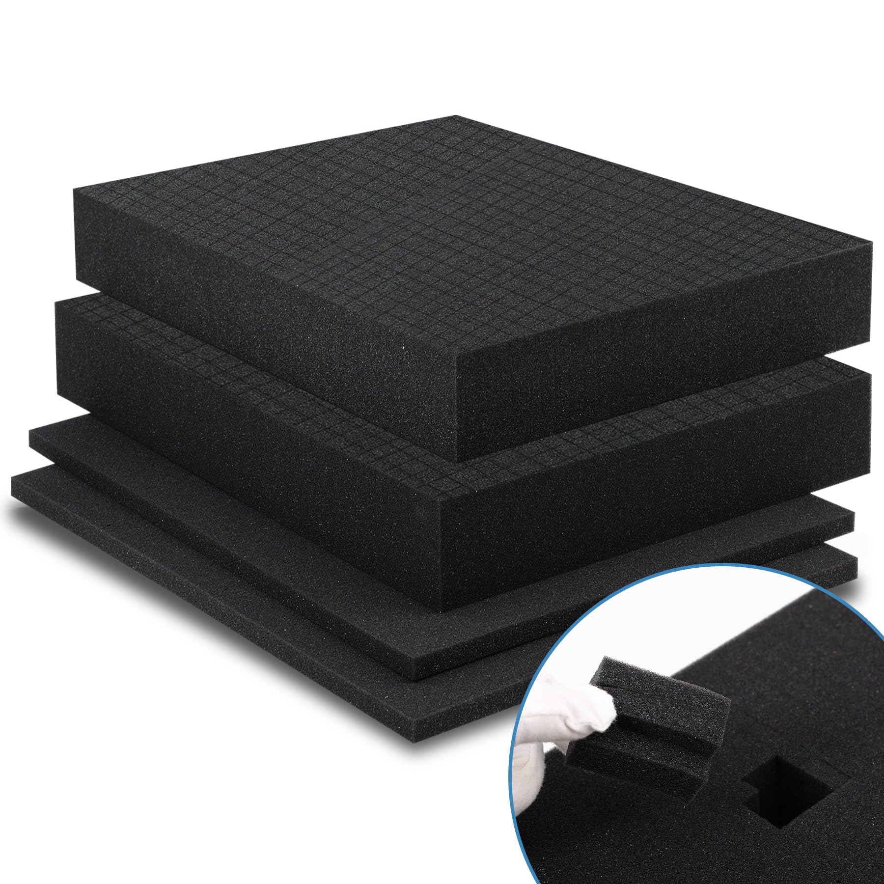 Coengwui Pick and Pluck Foam Inserts - 2 Pack (12x12x2 Inches) with 0.4