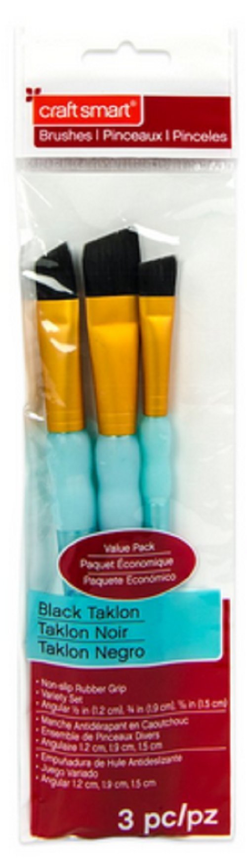 Premium Black Taklon Artist Brush Set - 3 Pack for Acrylic, Watercolor & Oil Painting - Professional Fine Art Paint Brushes for Artists & Beginners
